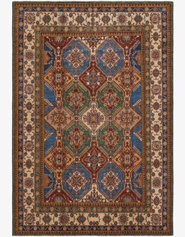 6' 4 x 9' 1 Hand Knotted Kazak Rug