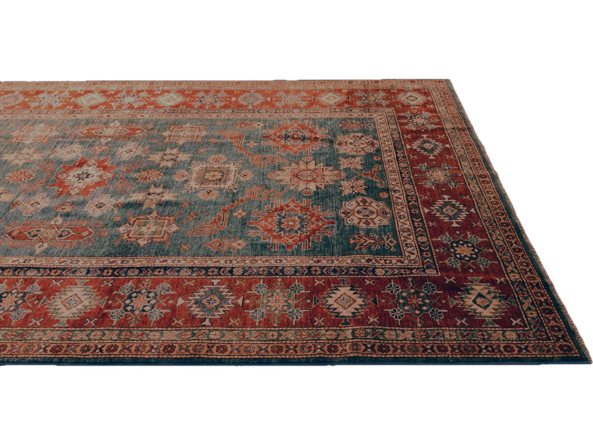 6' 5 x 9' 2 Hand Knotted Kazak Rug