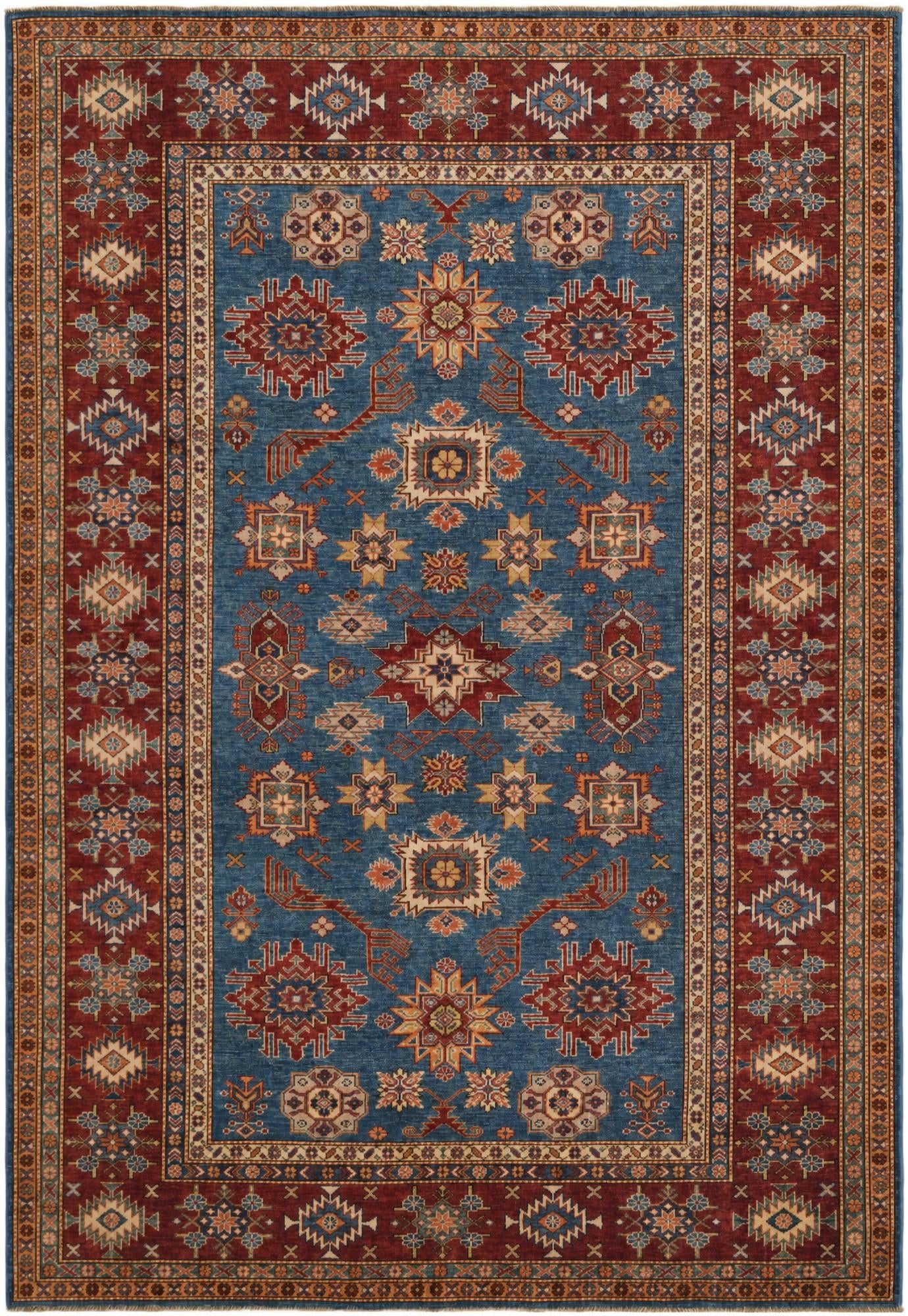 6' 5 x 9' 2 Hand Knotted Kazak Rug