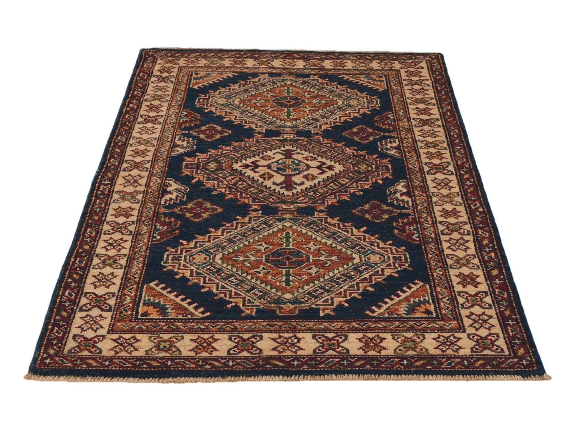2' 11 x 4' 4 Hand Knotted Kazak Rug