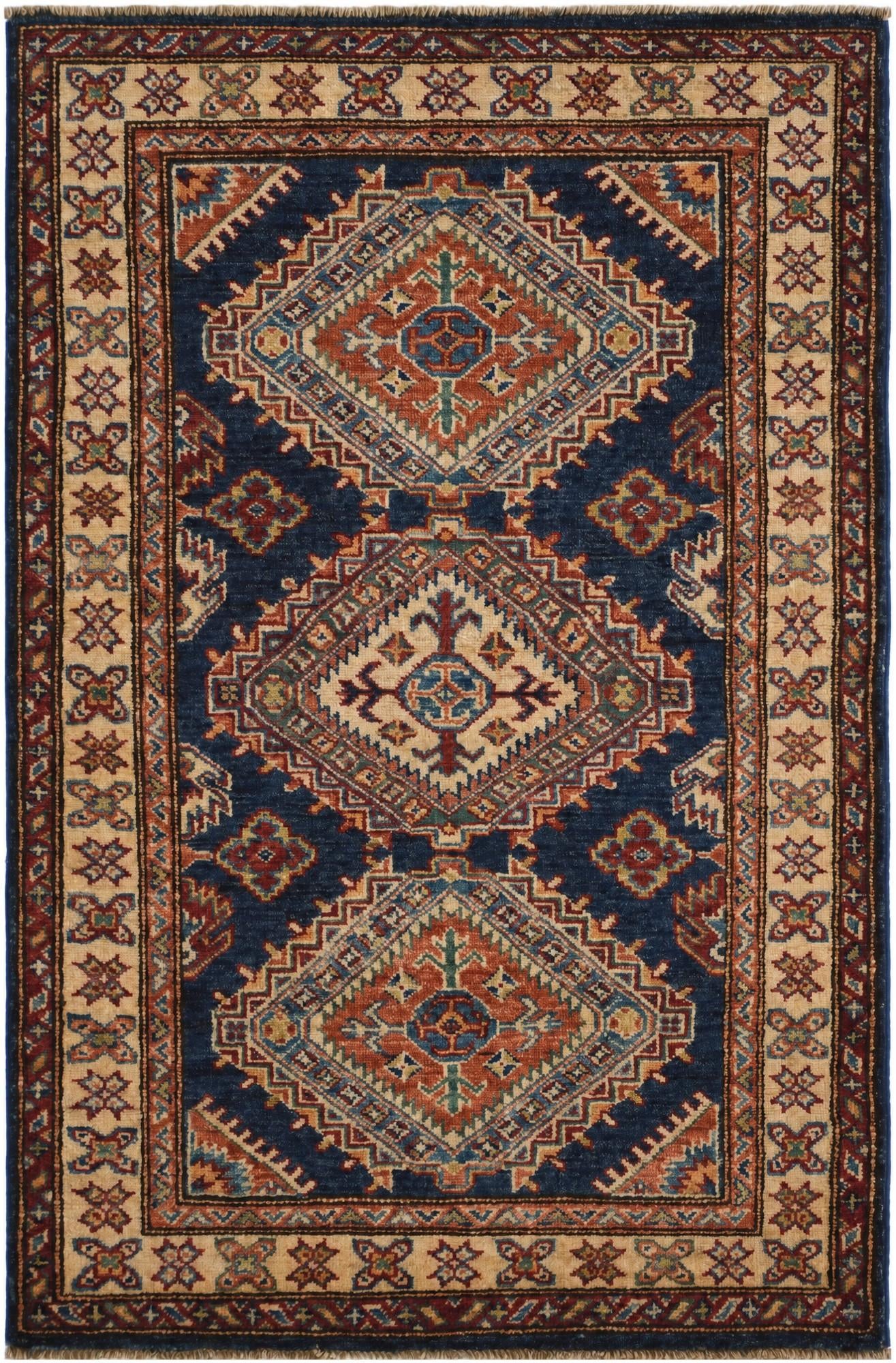 2' 11 x 4' 4 Hand Knotted Kazak Rug