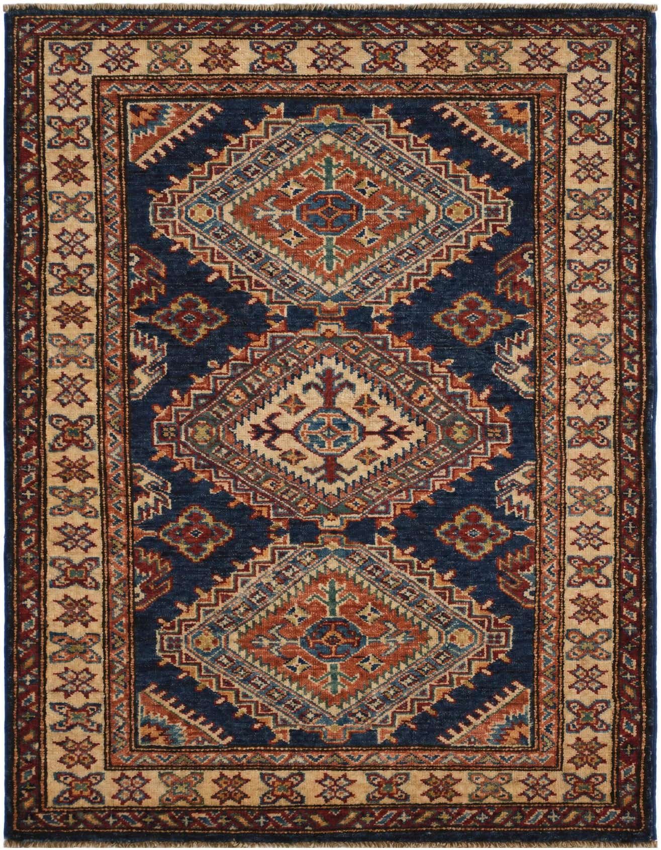 2' 11 x 4' 4 Hand Knotted Kazak Rug