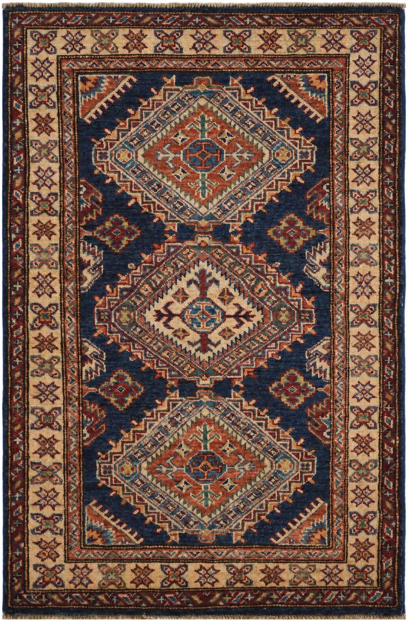 2' 11 x 4' 4 Hand Knotted Kazak Rug