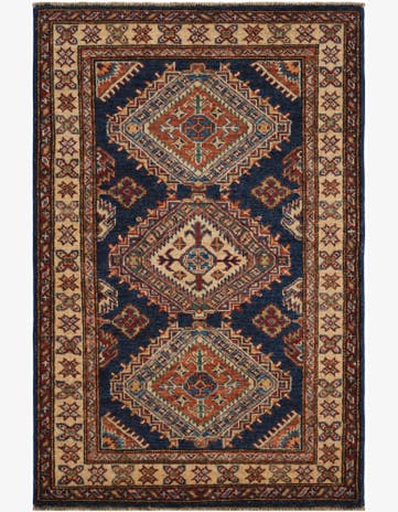 2' 11 x 4' 4 Hand Knotted Kazak Rug
