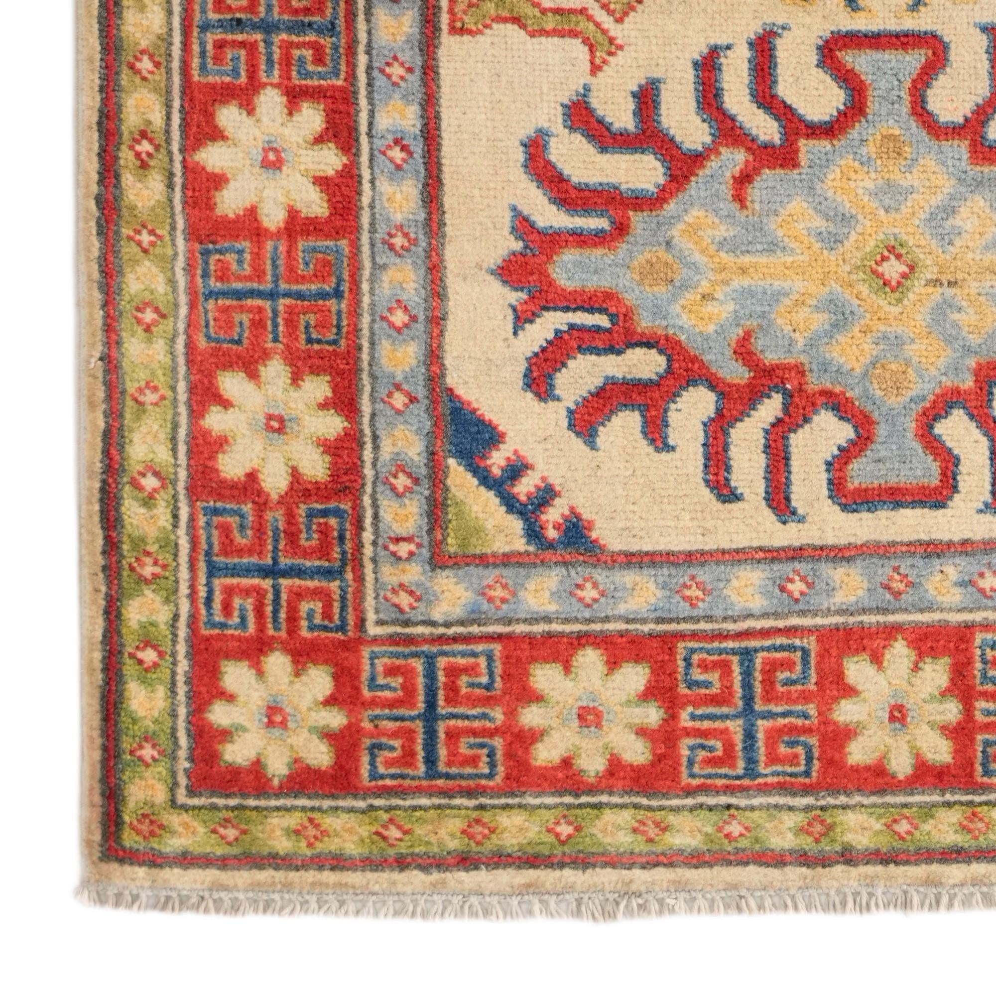 2' 7 x 4' Hand Knotted Kazak Rug