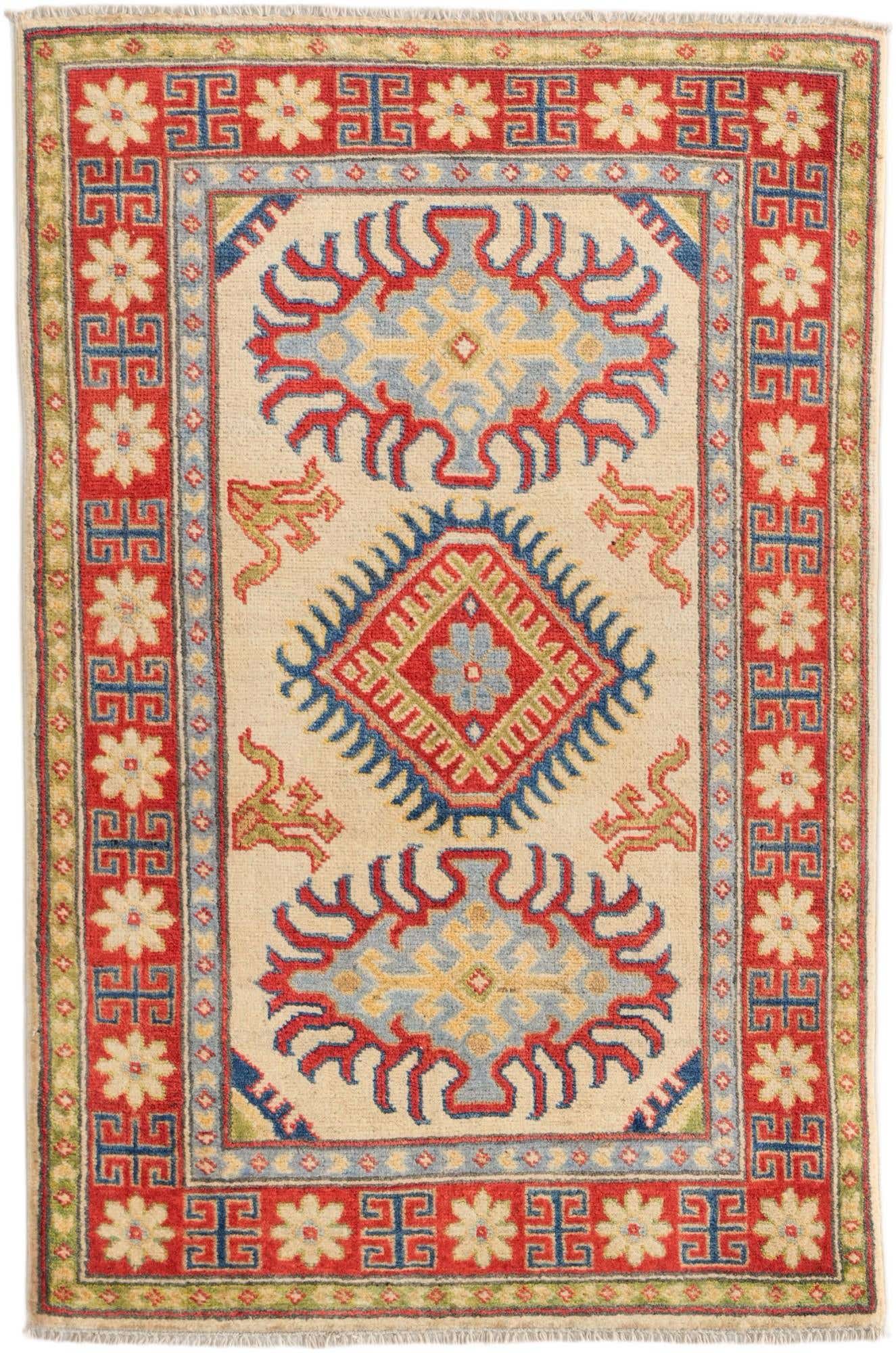 2' 7 x 4' Hand Knotted Kazak Rug