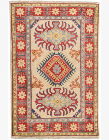 2' 7 x 4' Hand Knotted Kazak Rug