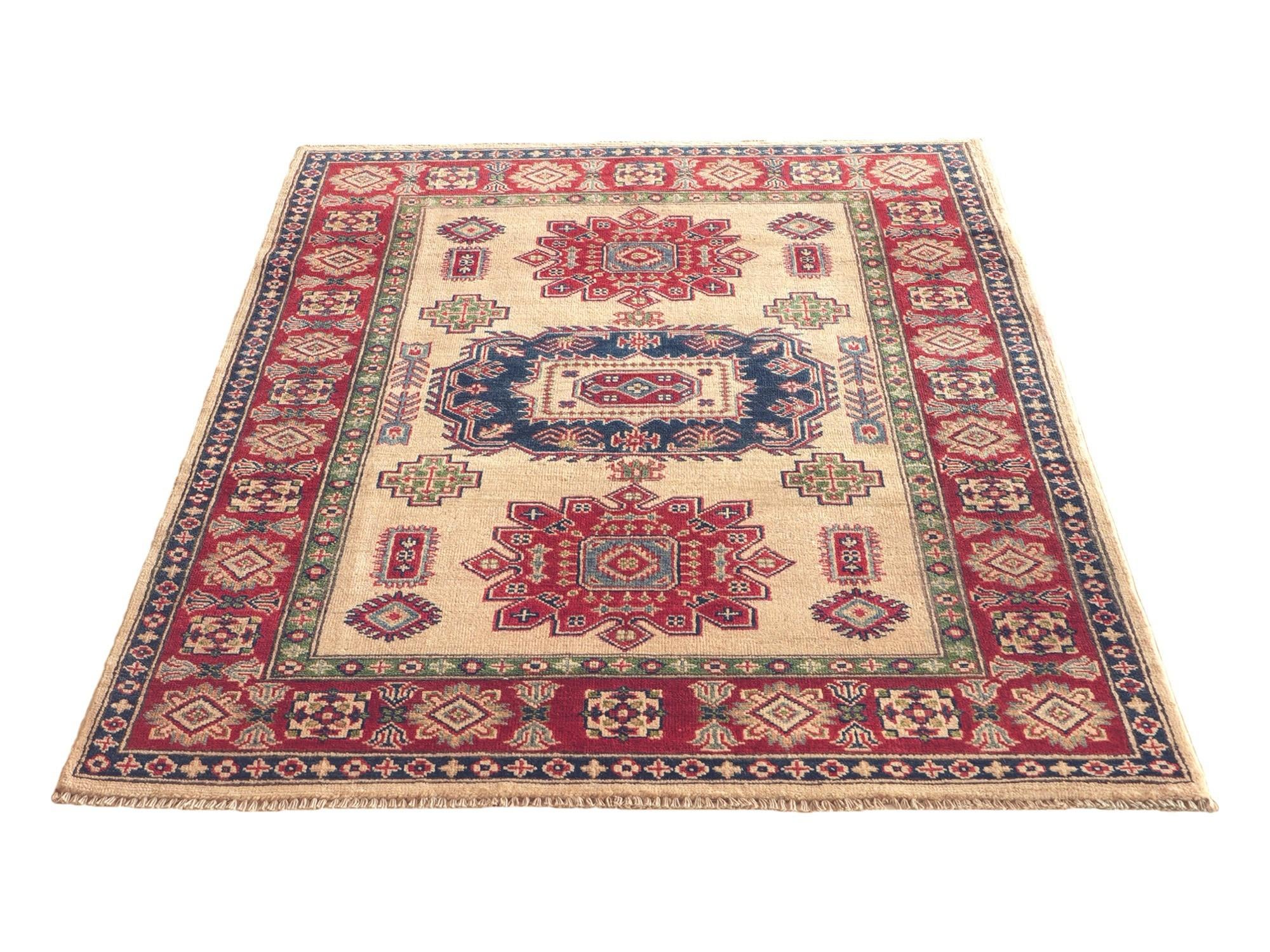 Detail image 5 of 10: 4' x 5' 8 Hand Knotted Kazak Rug