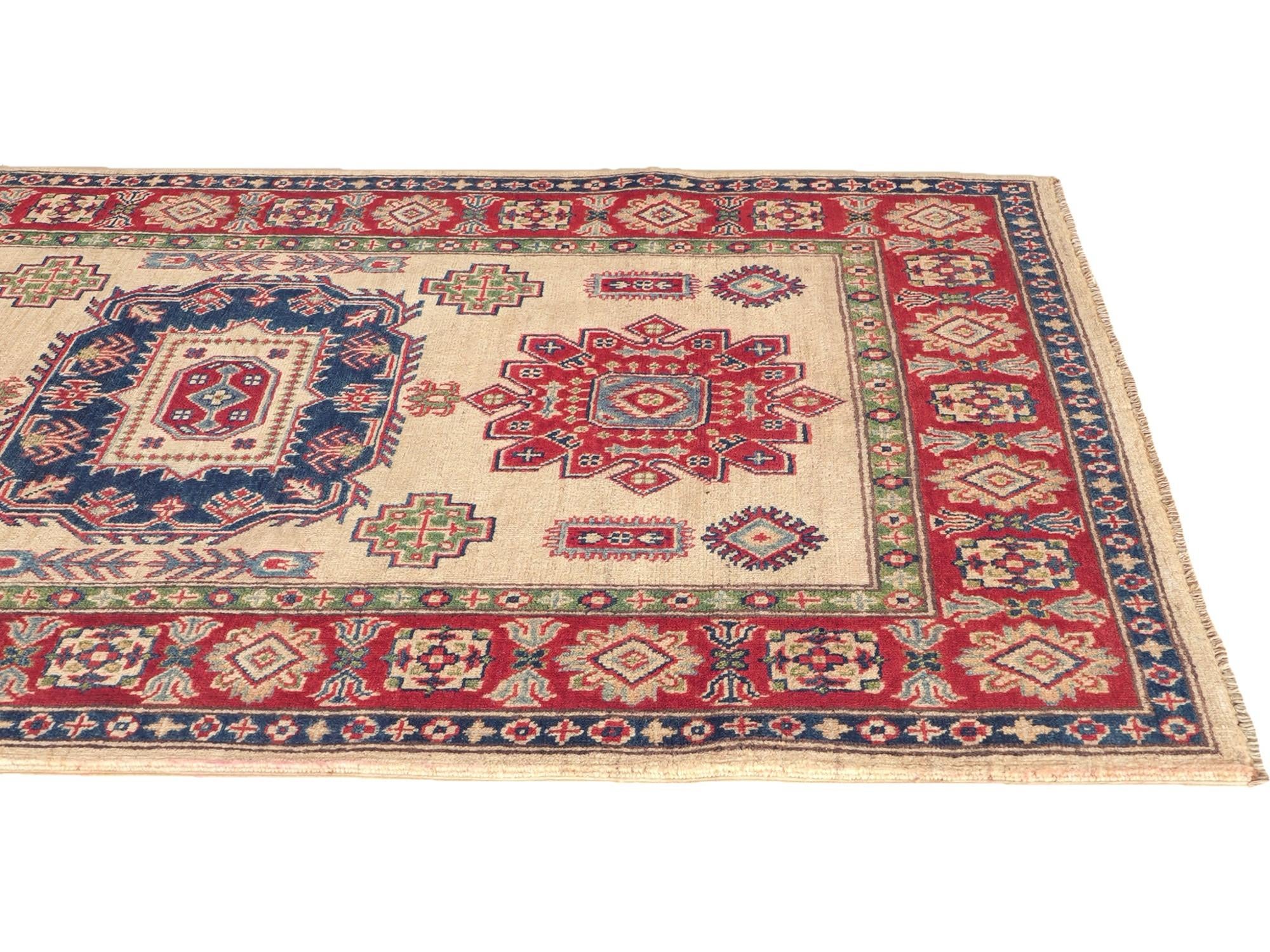 Detail image 6 of 10: 4' x 5' 8 Hand Knotted Kazak Rug