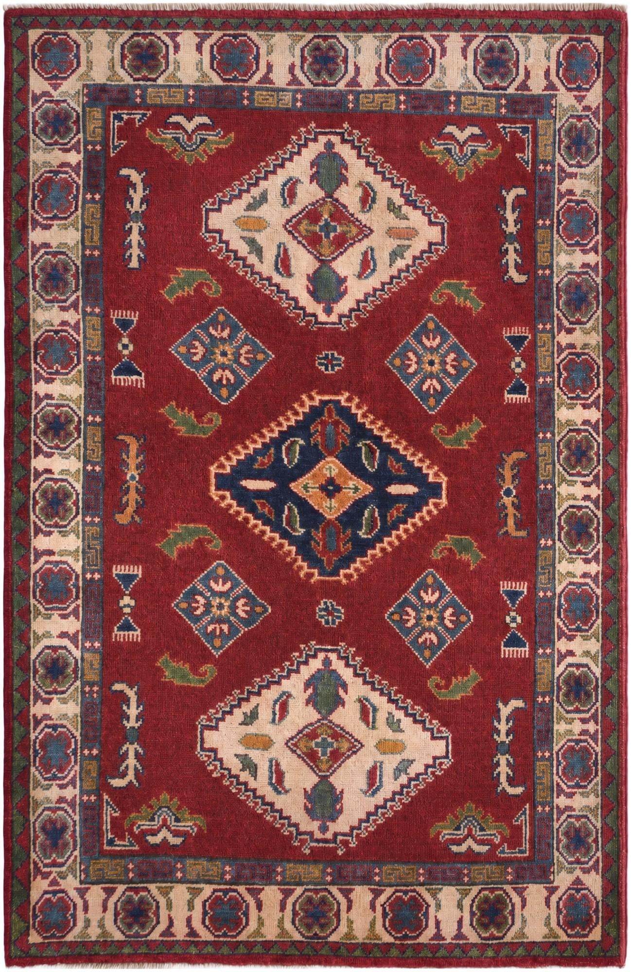 3' 4 x 5' 1 Hand Knotted Kazak Rug