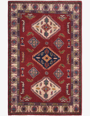 3' 4 x 5' 1 Hand Knotted Kazak Rug