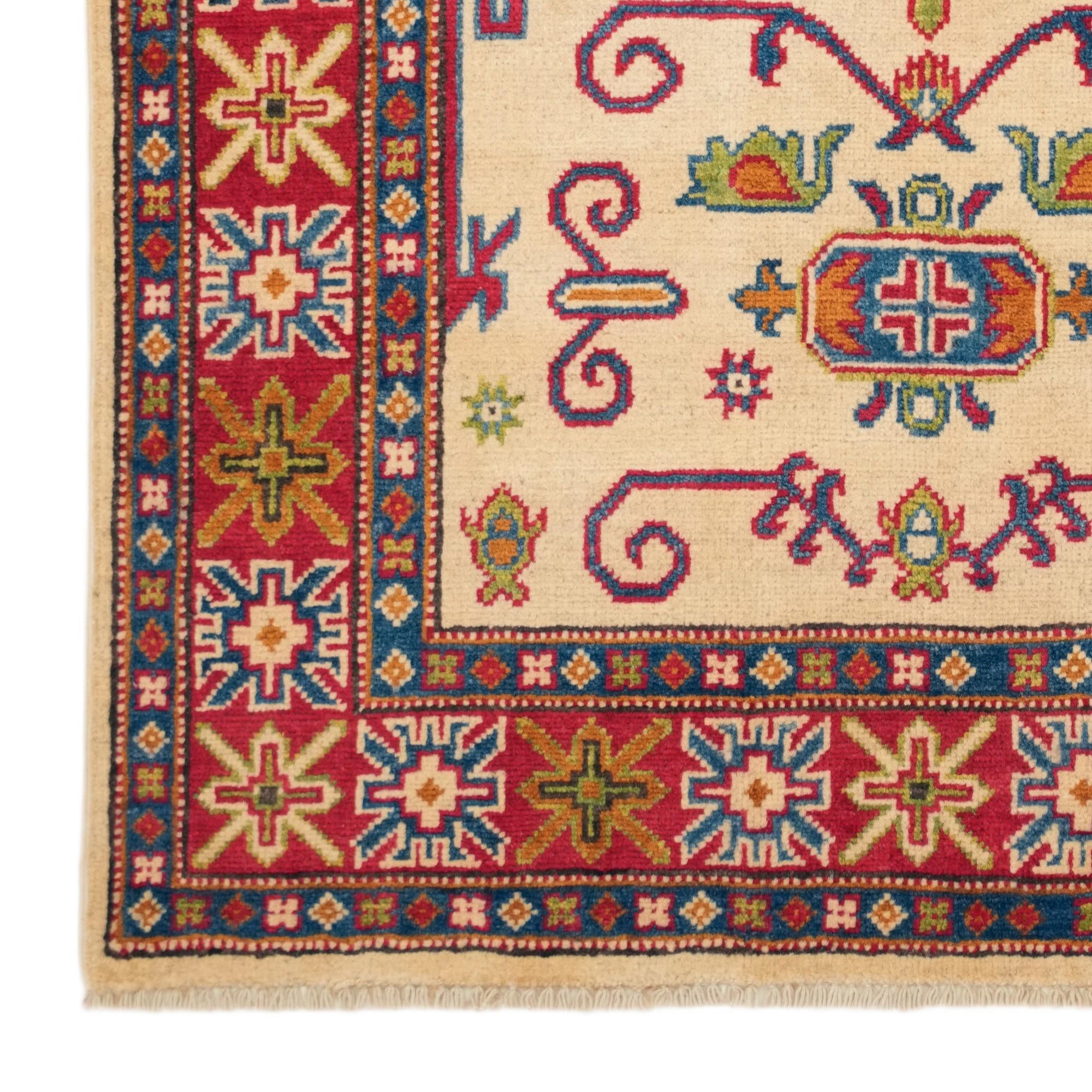 3' 3 x 5' Hand Knotted Kazak Rug