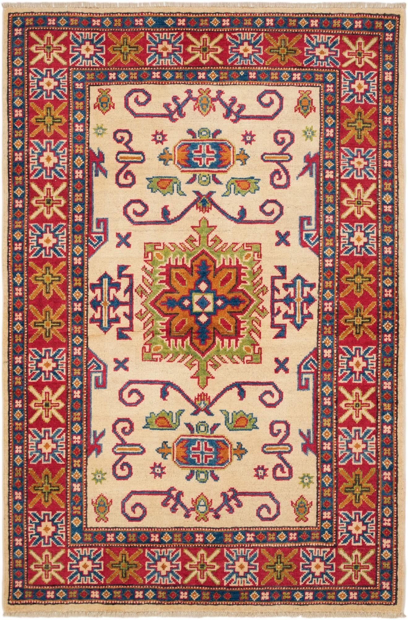 3' 3 x 5' Hand Knotted Kazak Rug