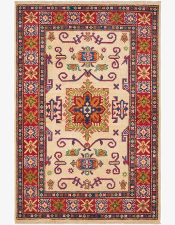 3' 3 x 5' Hand Knotted Kazak Rug