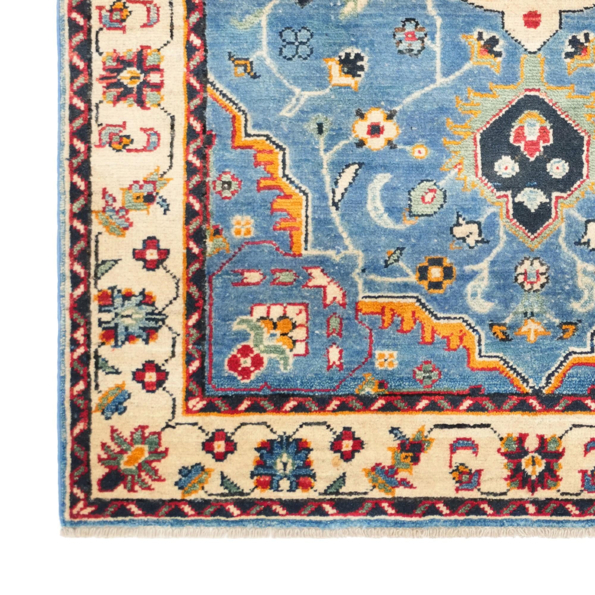 3' 3 x 4' 9 Hand Knotted Kazak Rug
