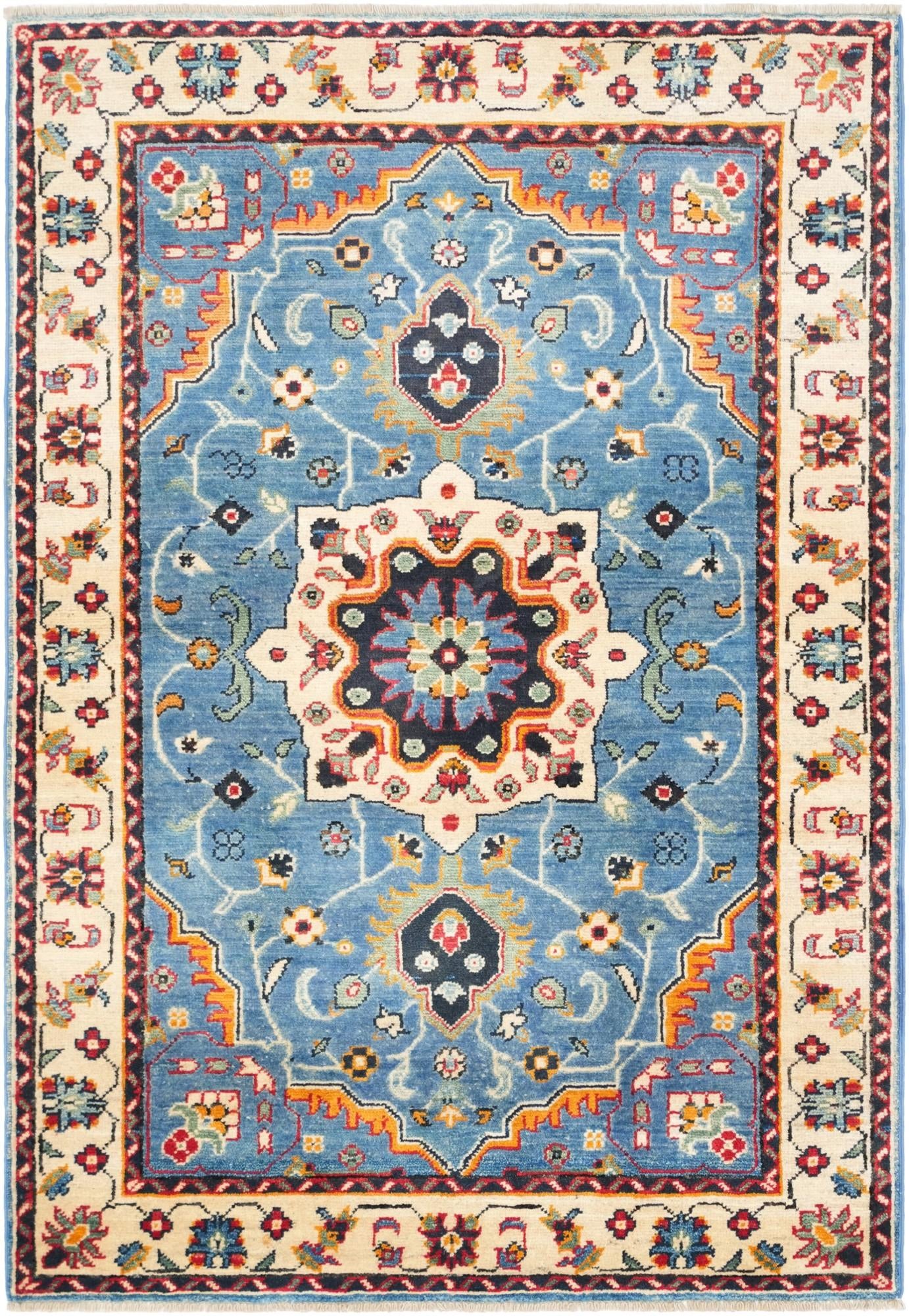 3' 3 x 4' 9 Hand Knotted Kazak Rug