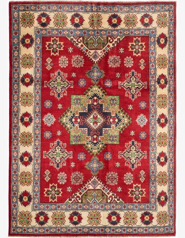 5' x 6' 10 Hand Knotted Kazak Rug