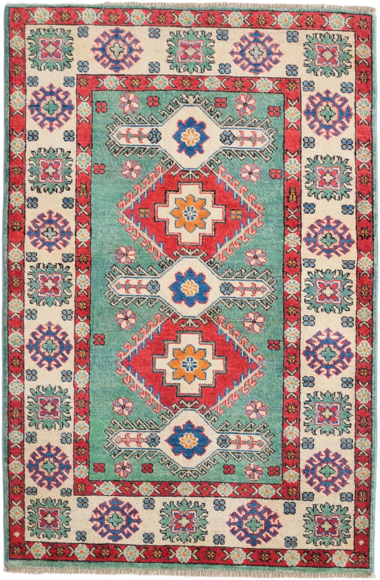 3' 3 x 5' Hand Knotted Kazak Rug