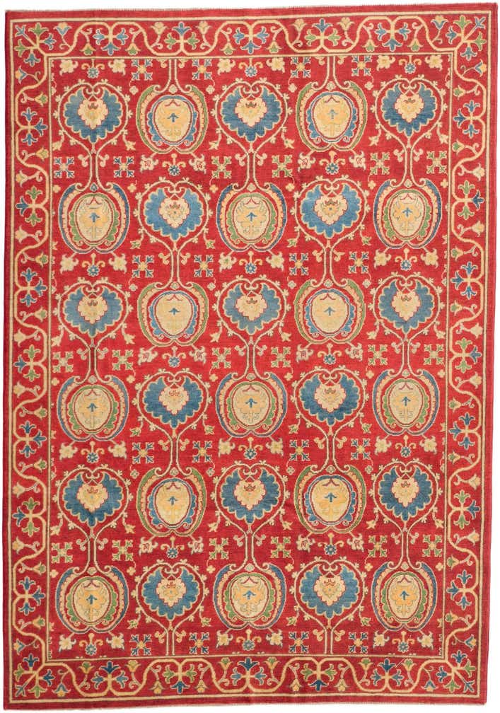 6' 11 x 9' 10 Hand Knotted Kazak Rug