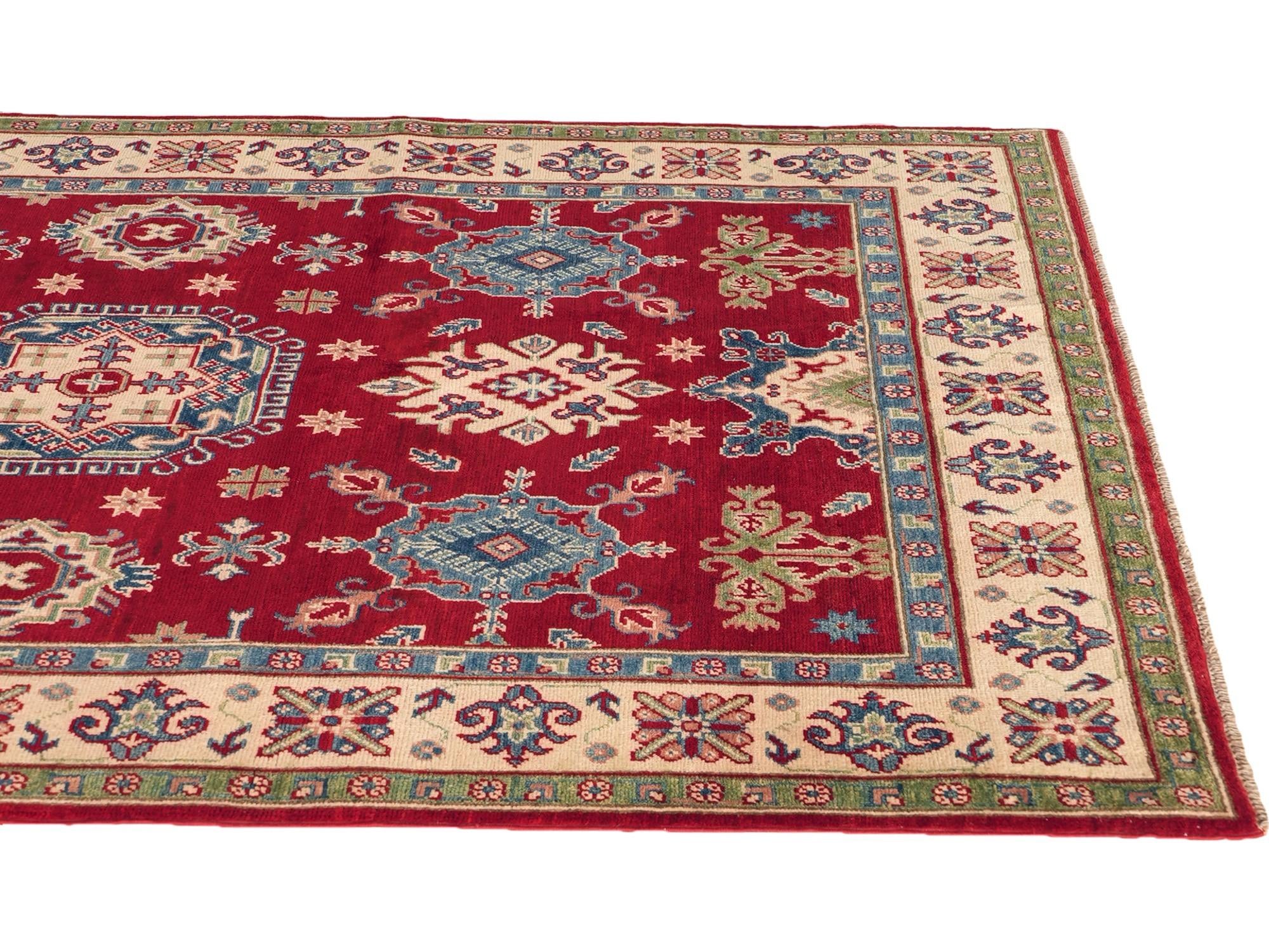 Detail image 6 of 10: 5' 2 x 6' 11 Hand Knotted Kazak Rug
