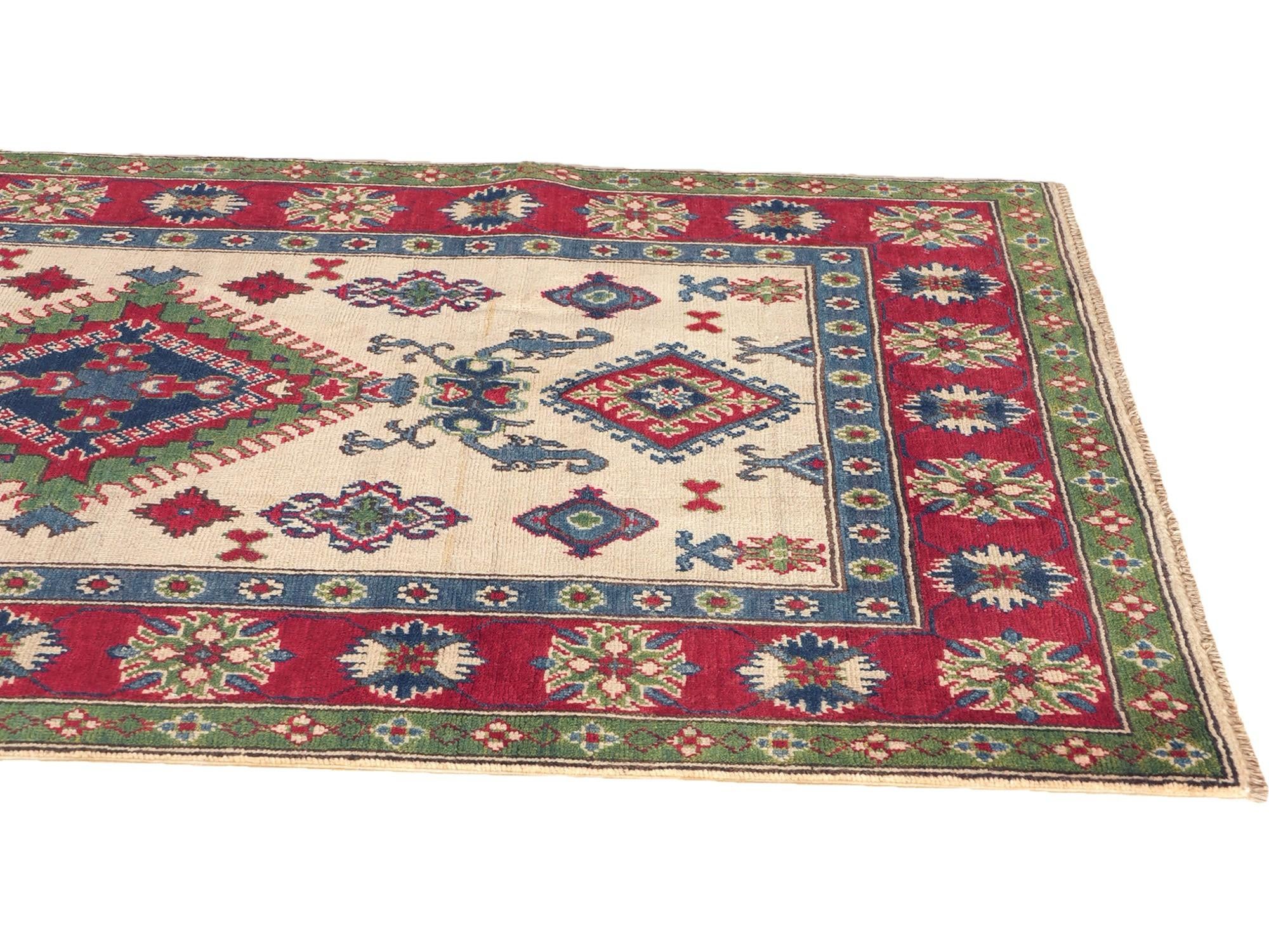 Detail image 6 of 10: 3' 10 x 6' 2 Hand Knotted Kazak Rug