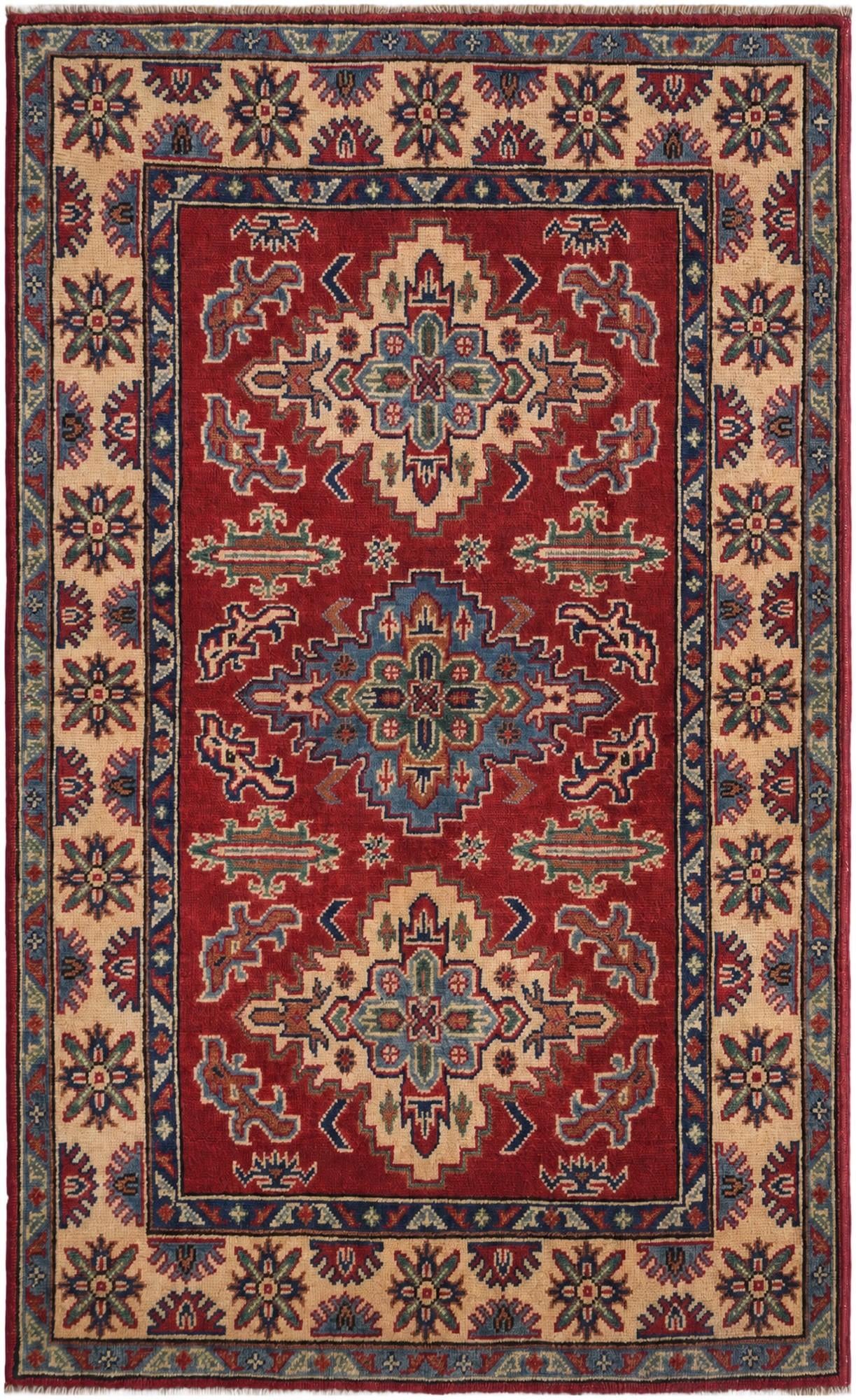 3' 3 x 5' 5 Hand Knotted Kazak Rug