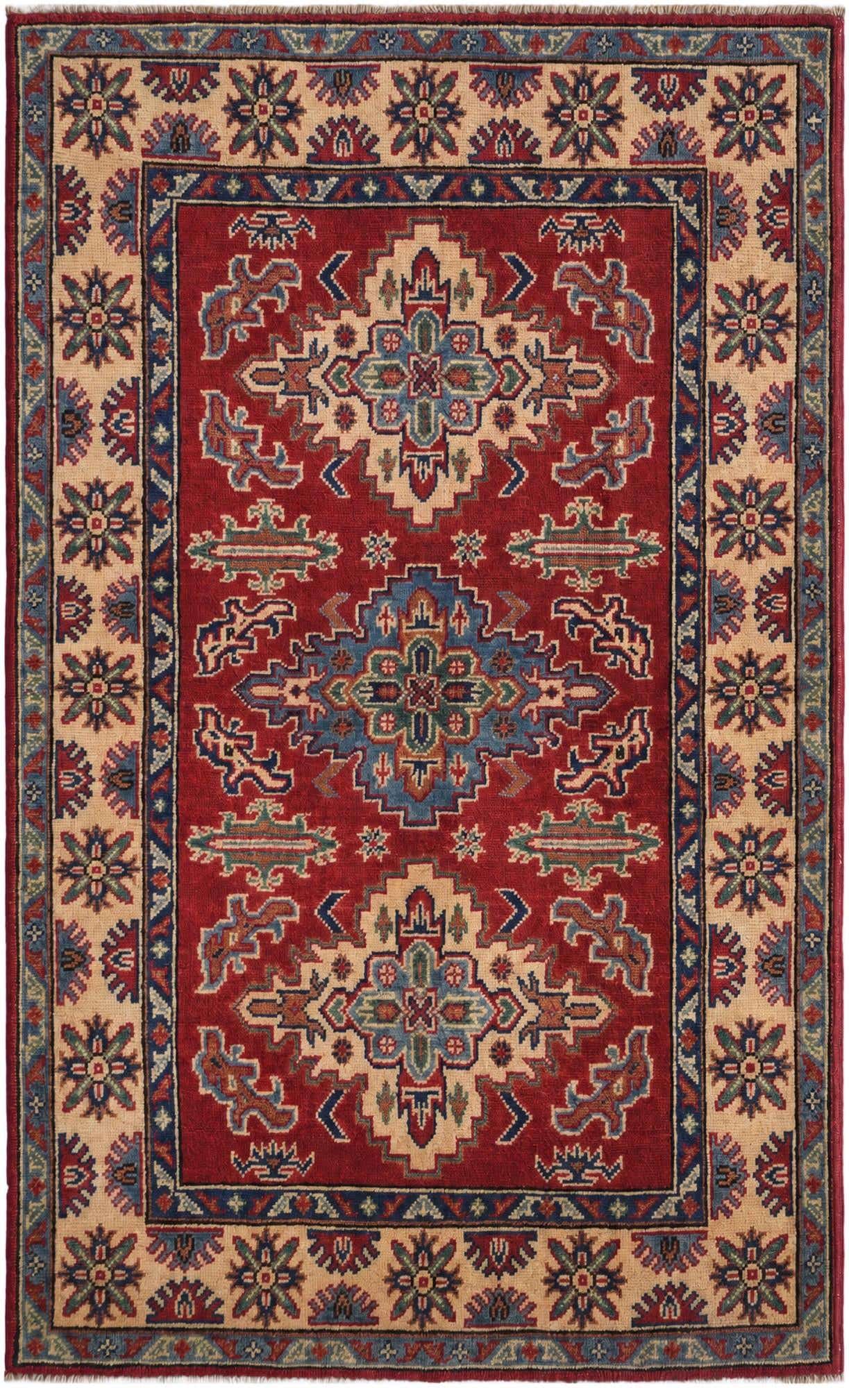 3' 3 x 5' 5 Hand Knotted Kazak Rug