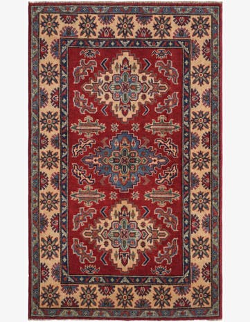 3' 3 x 5' 5 Hand Knotted Kazak Rug