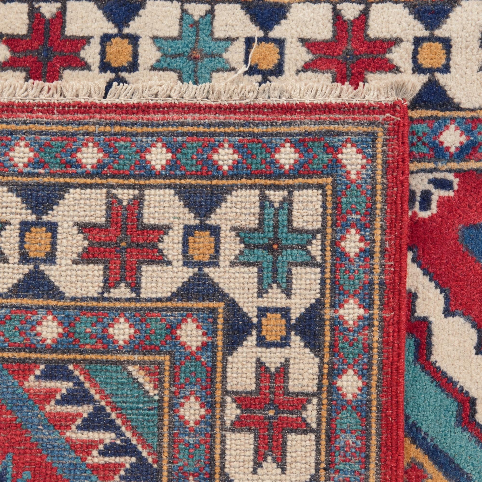 85cm x 135cm Hand Knotted Kazak Rug