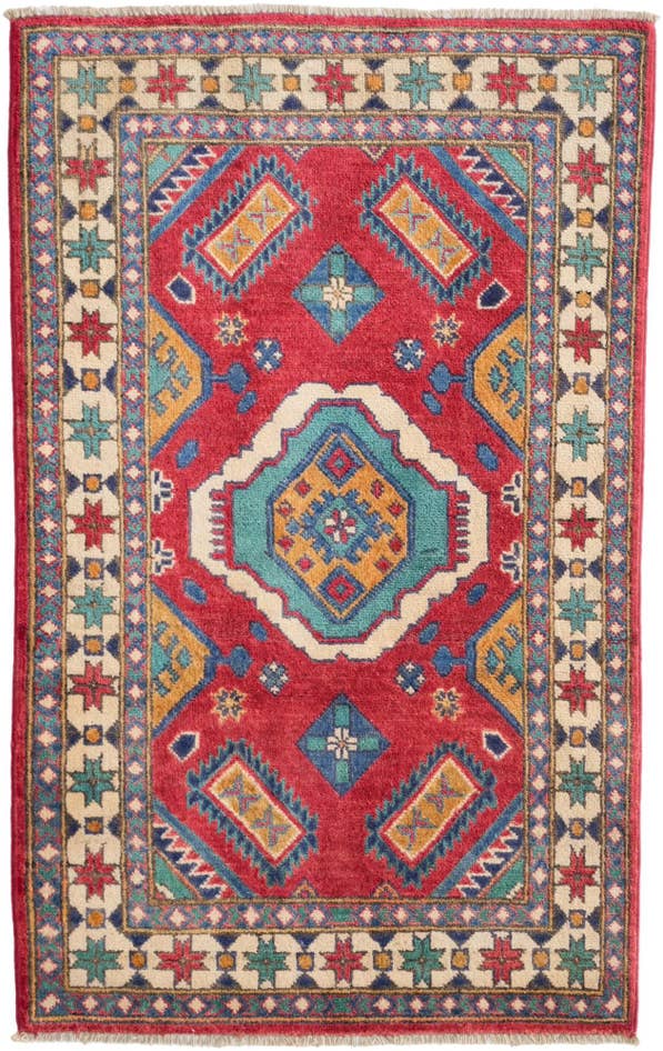 Detail image of 85cm x 135cm anudado a mano Kazak Alfombra