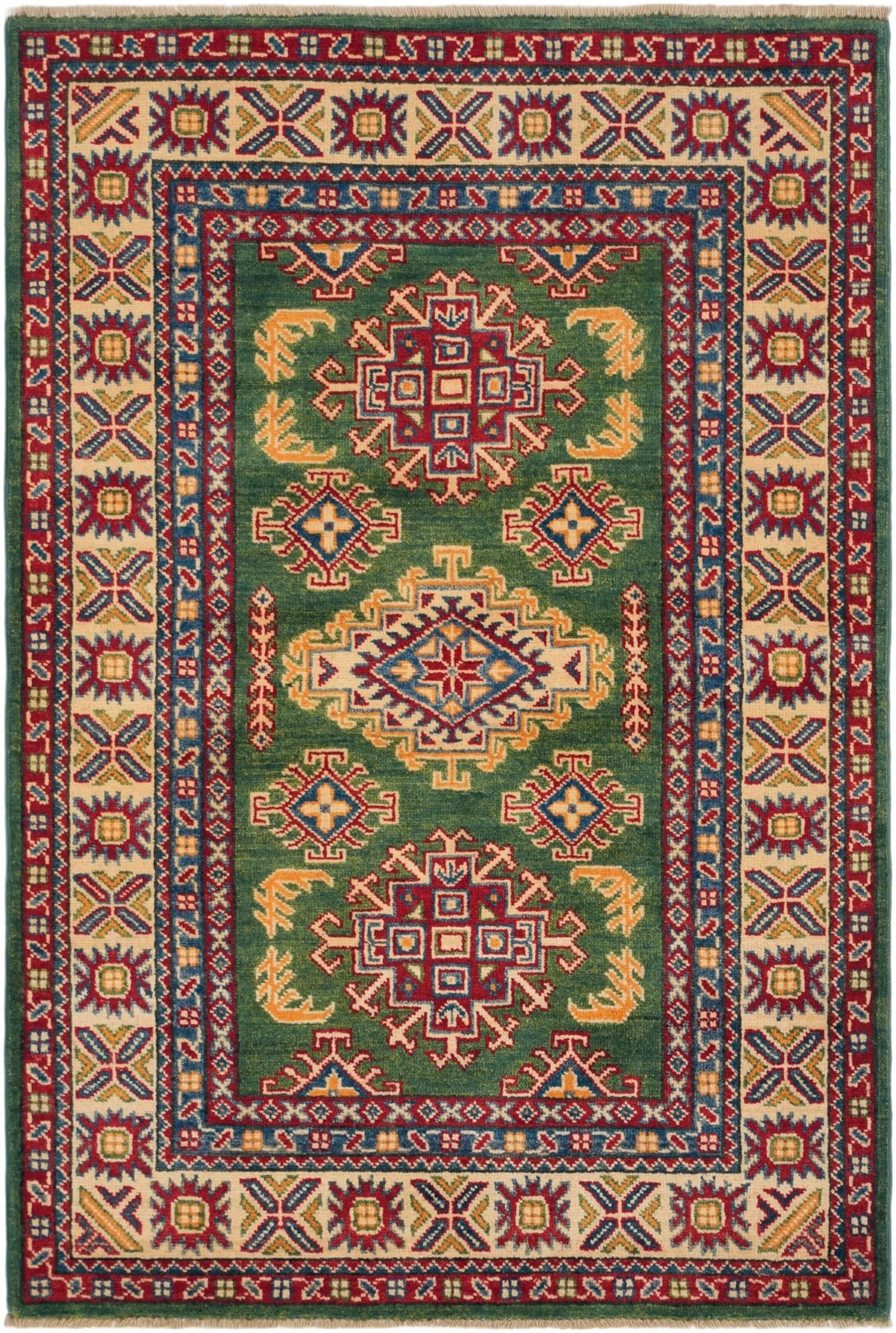 3' 4 x 5' Hand Knotted Kazak Rug