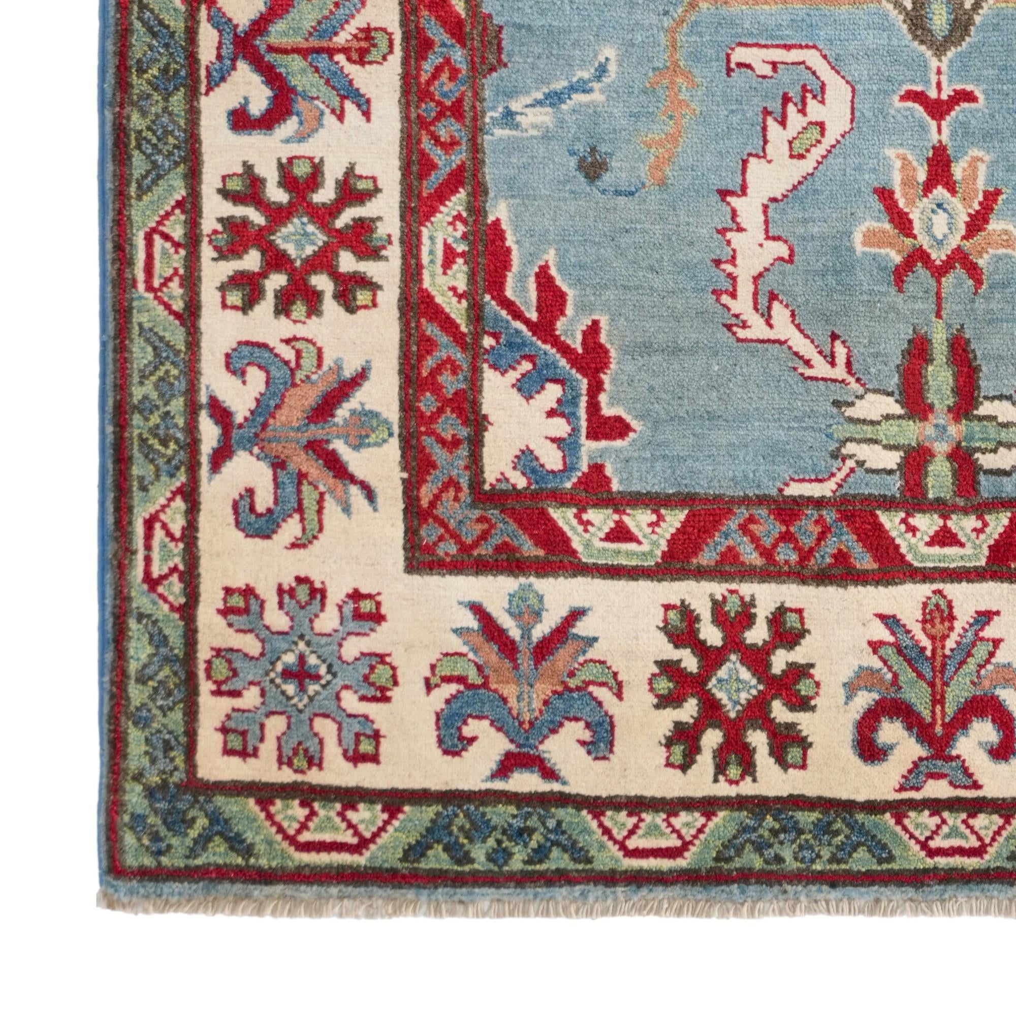 3' 5 x 5' 2 Hand Knotted Kazak Rug