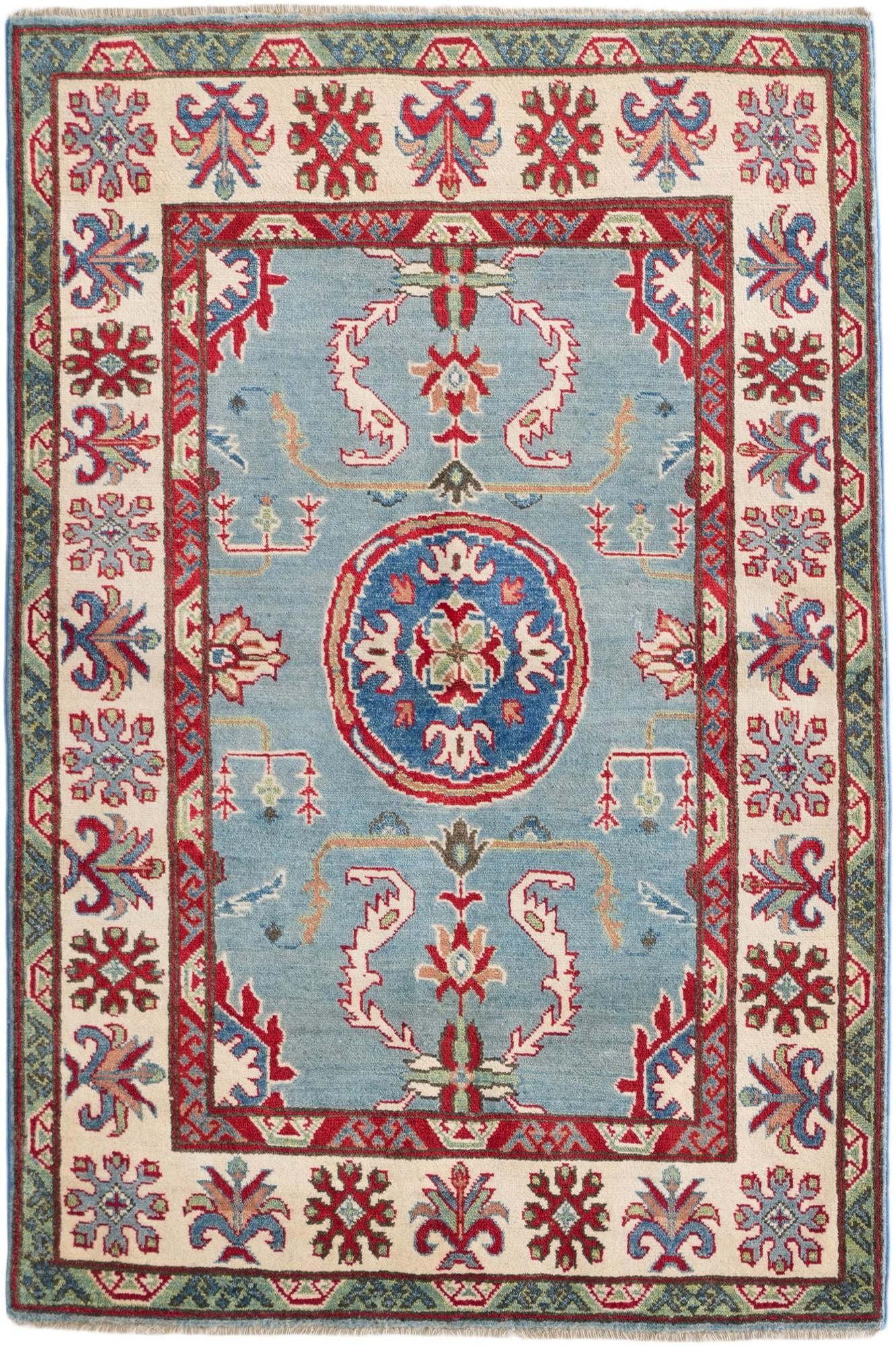 3' 5 x 5' 2 Hand Knotted Kazak Rug