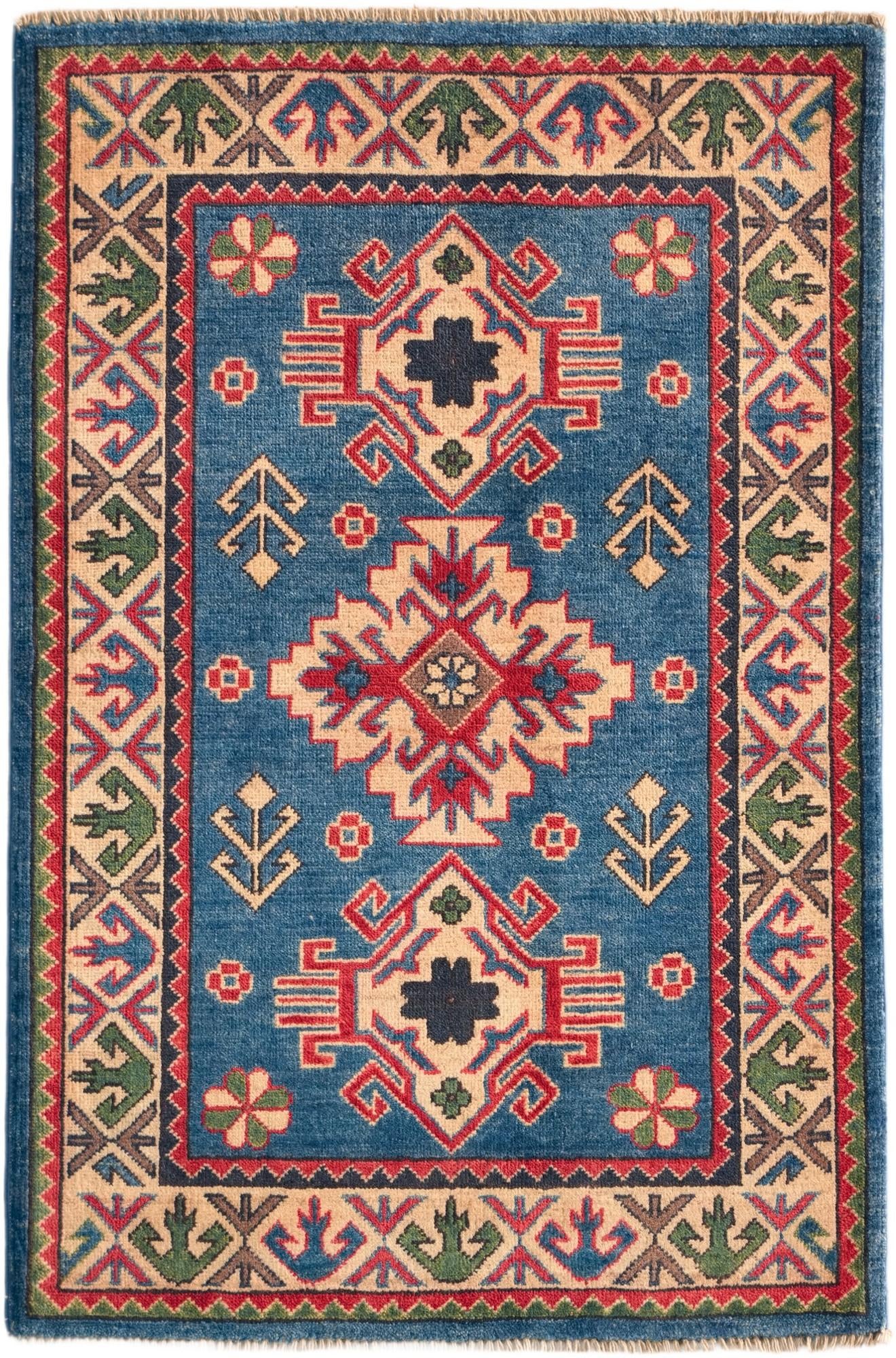2' 8 x 4' Hand Knotted Kazak Rug