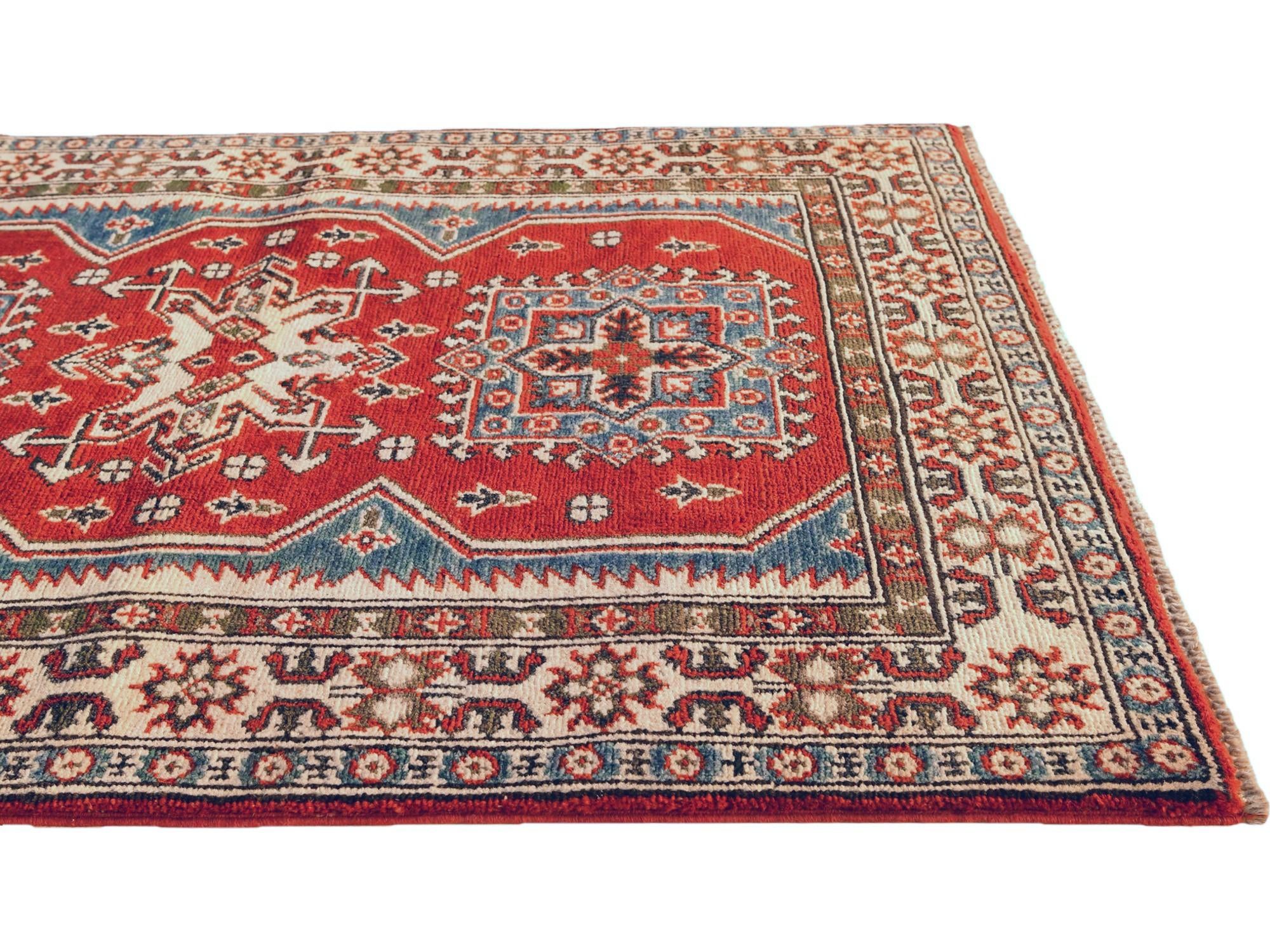 2' 11 x 3' 11 Hand Knotted Kazak Rug