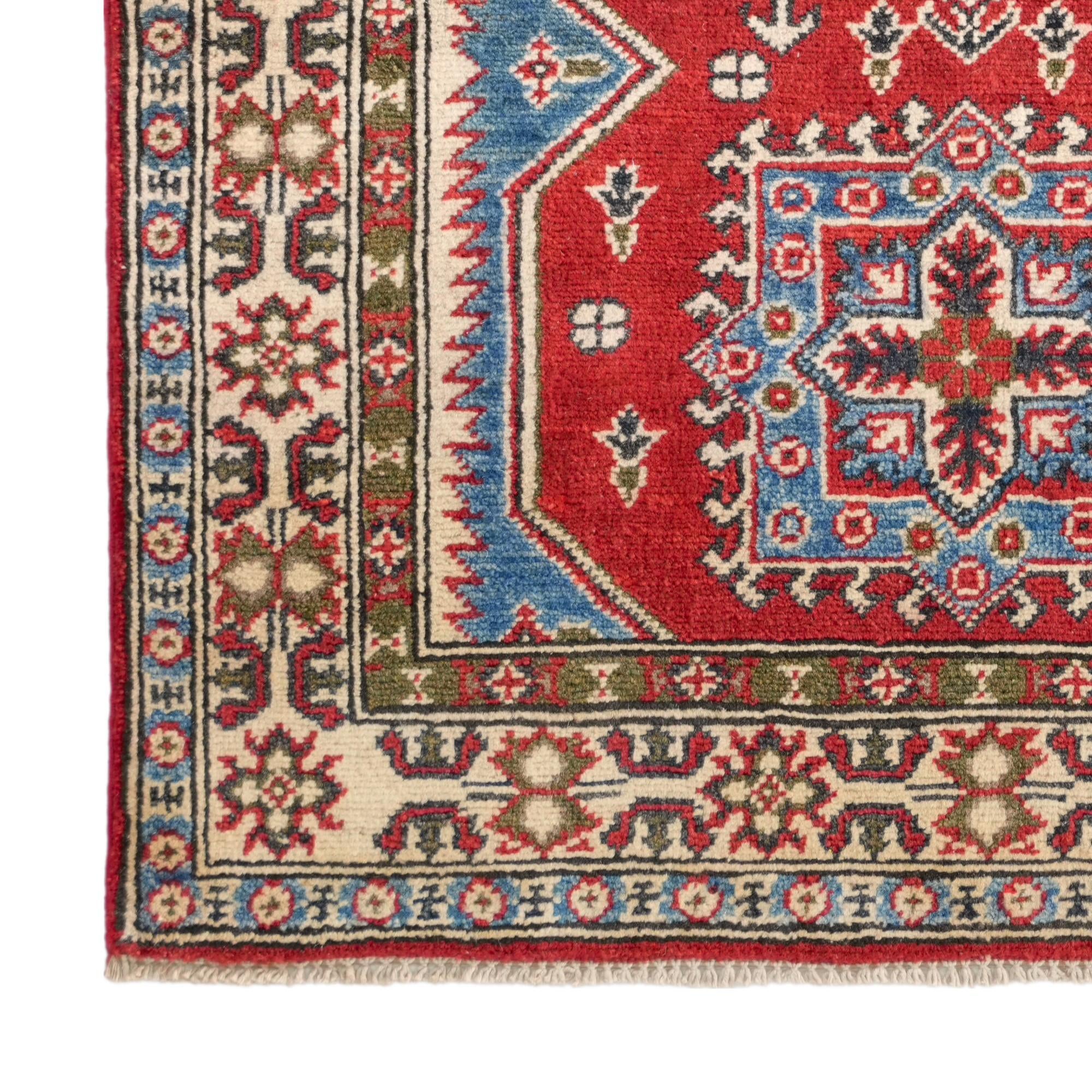 90cm x 120cm Handgeknüpft Kazak Teppich