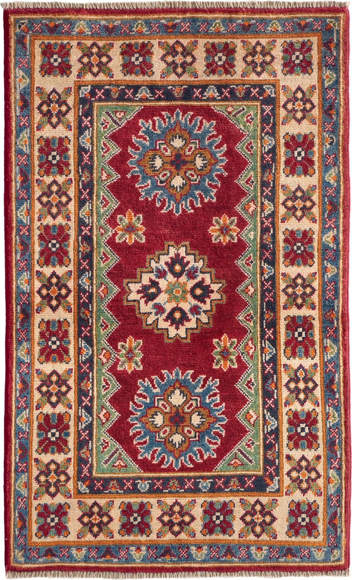 Detail image 2 of 10: 2' 6 x 4' 4 Hand Knotted Kazak Rug
