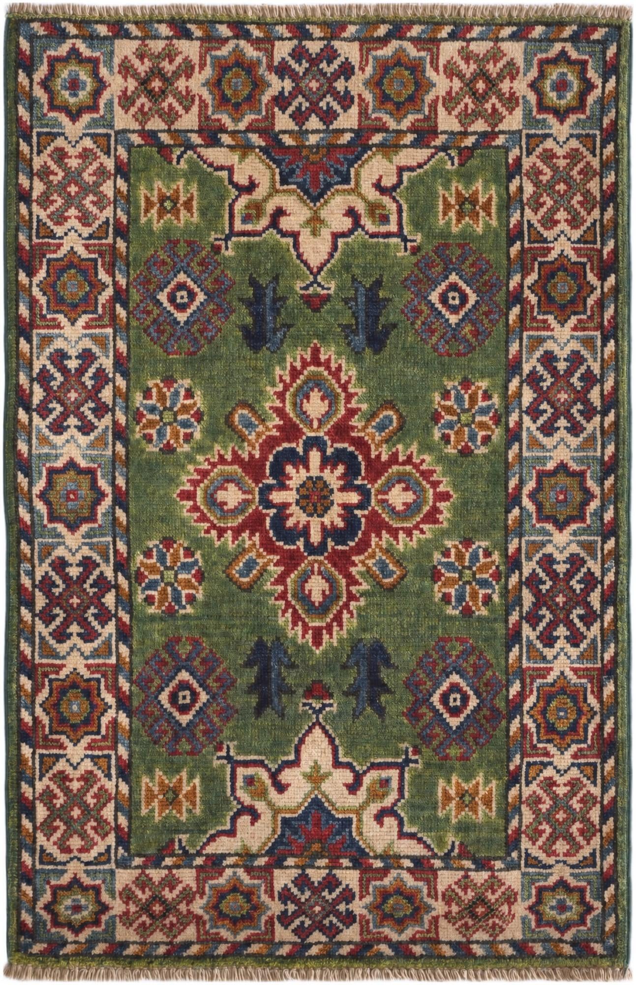 2' x 3' 1 Hand Knotted Kazak Rug
