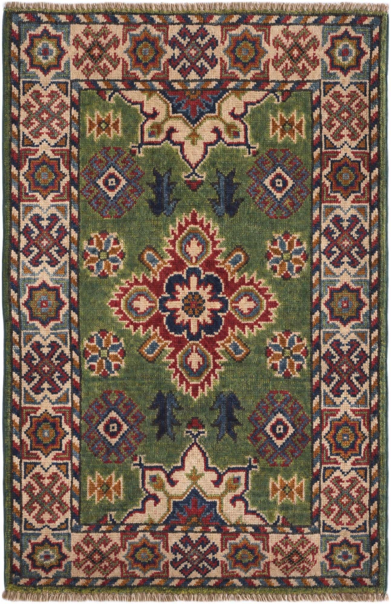 2' x 3' 1 Hand Knotted Kazak Rug
