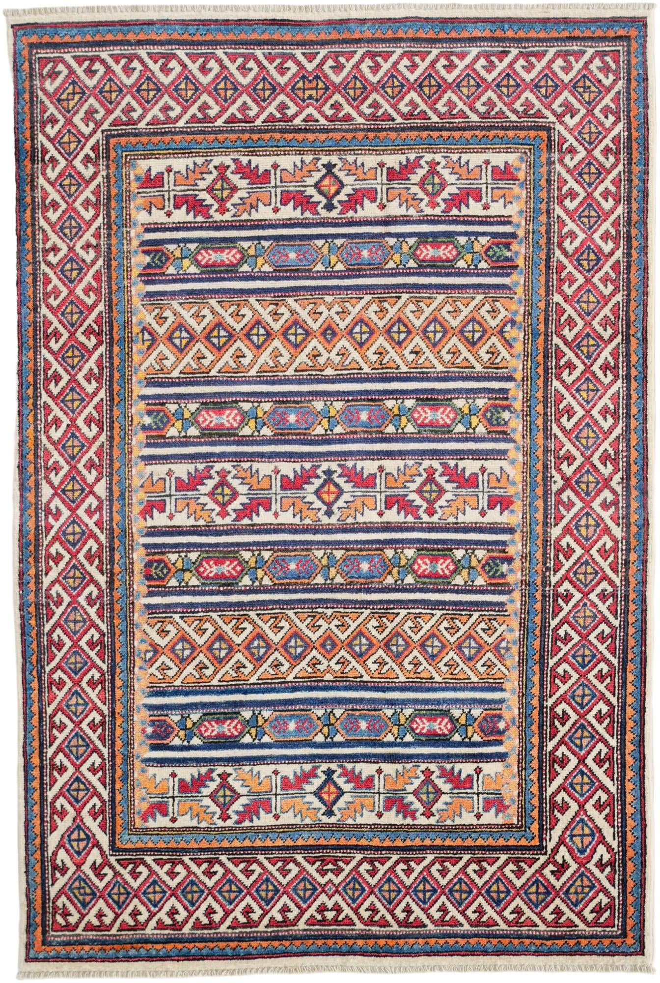 3' 11 x 5' 10 Hand Knotted Kazak Rug