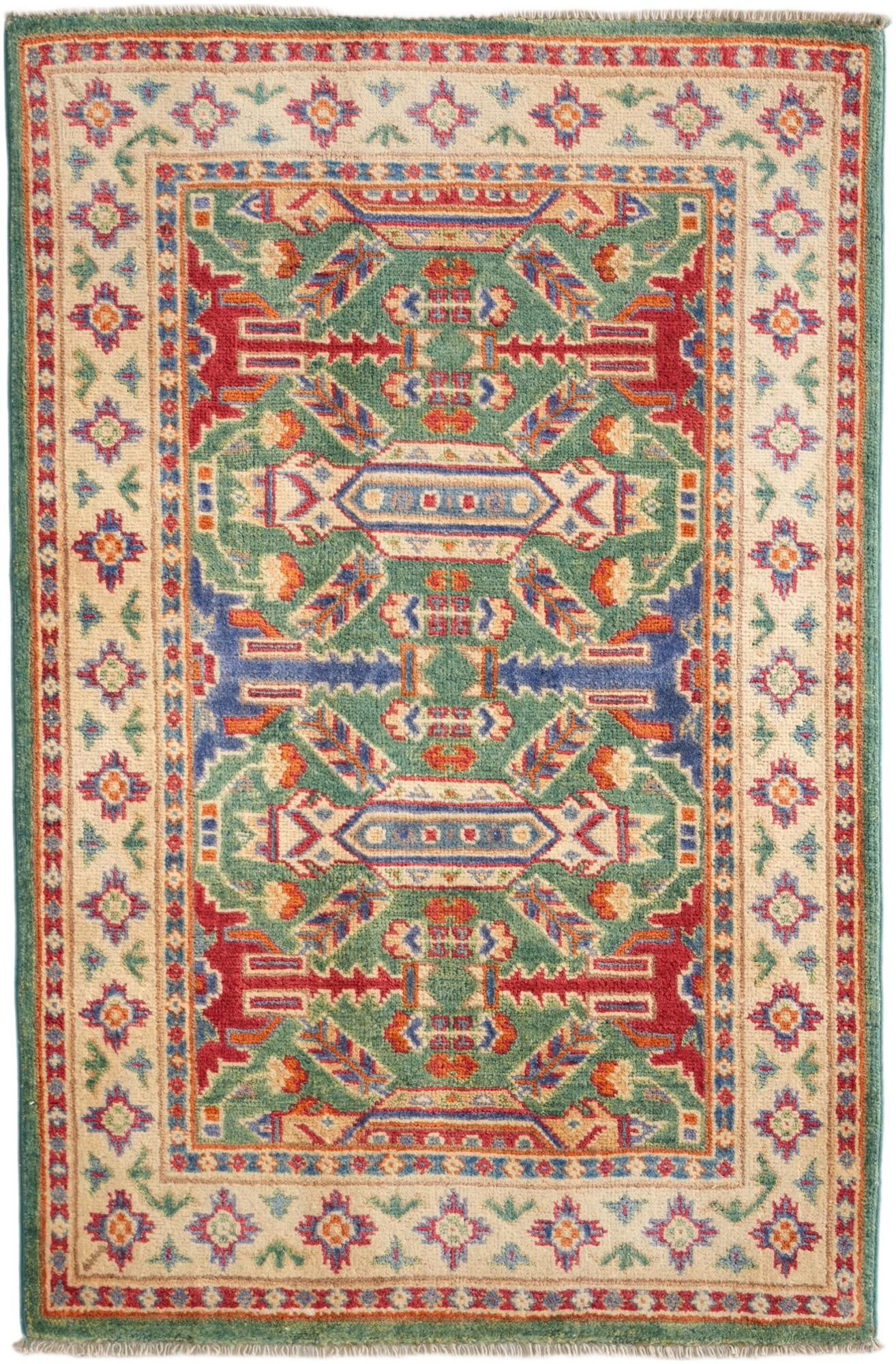 2' 7 x 4' Hand Knotted Kazak Rug