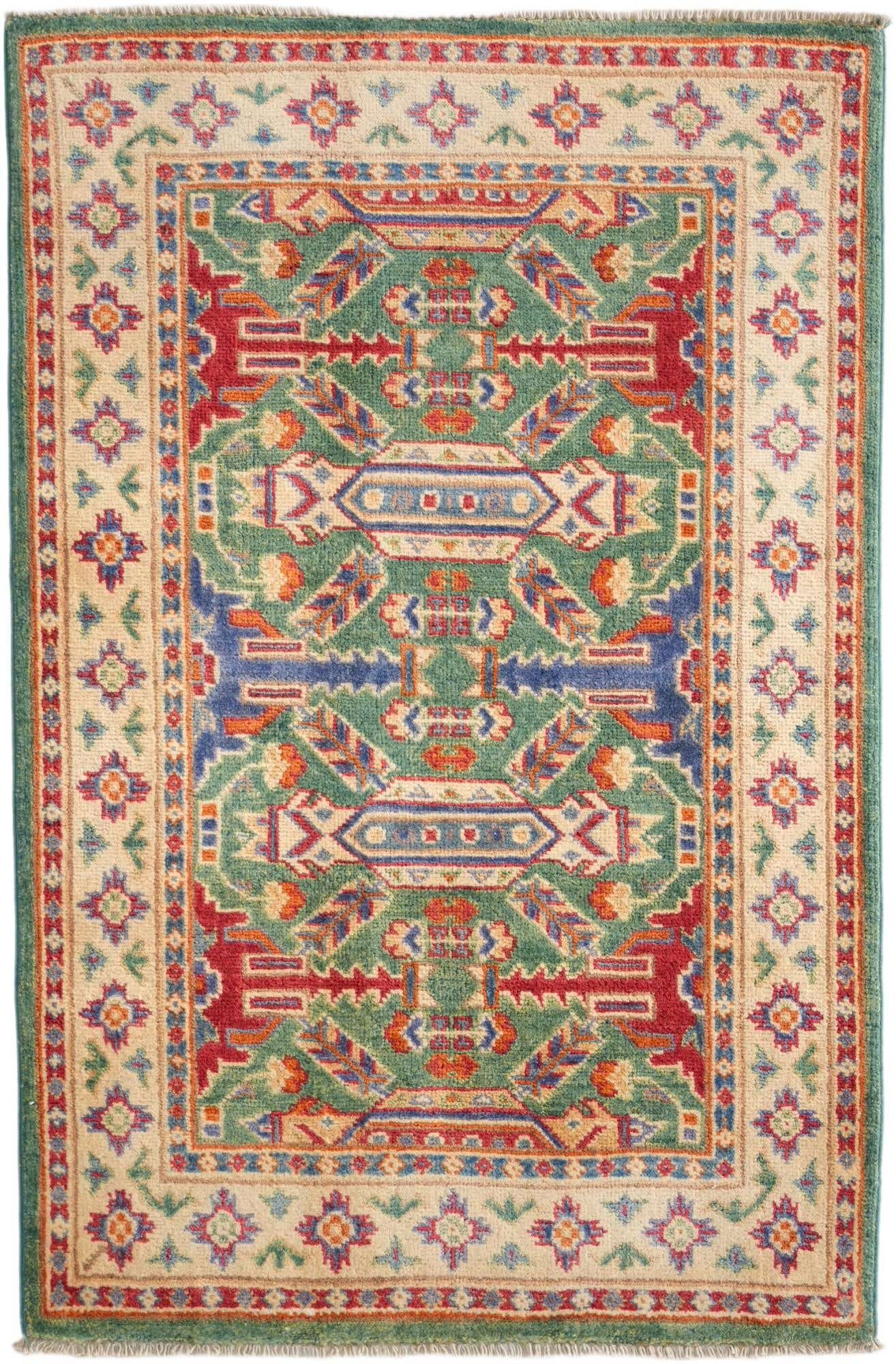 2' 7 x 4' Hand Knotted Kazak Rug