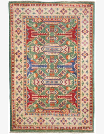 2' 7 x 4' Hand Knotted Kazak Rug
