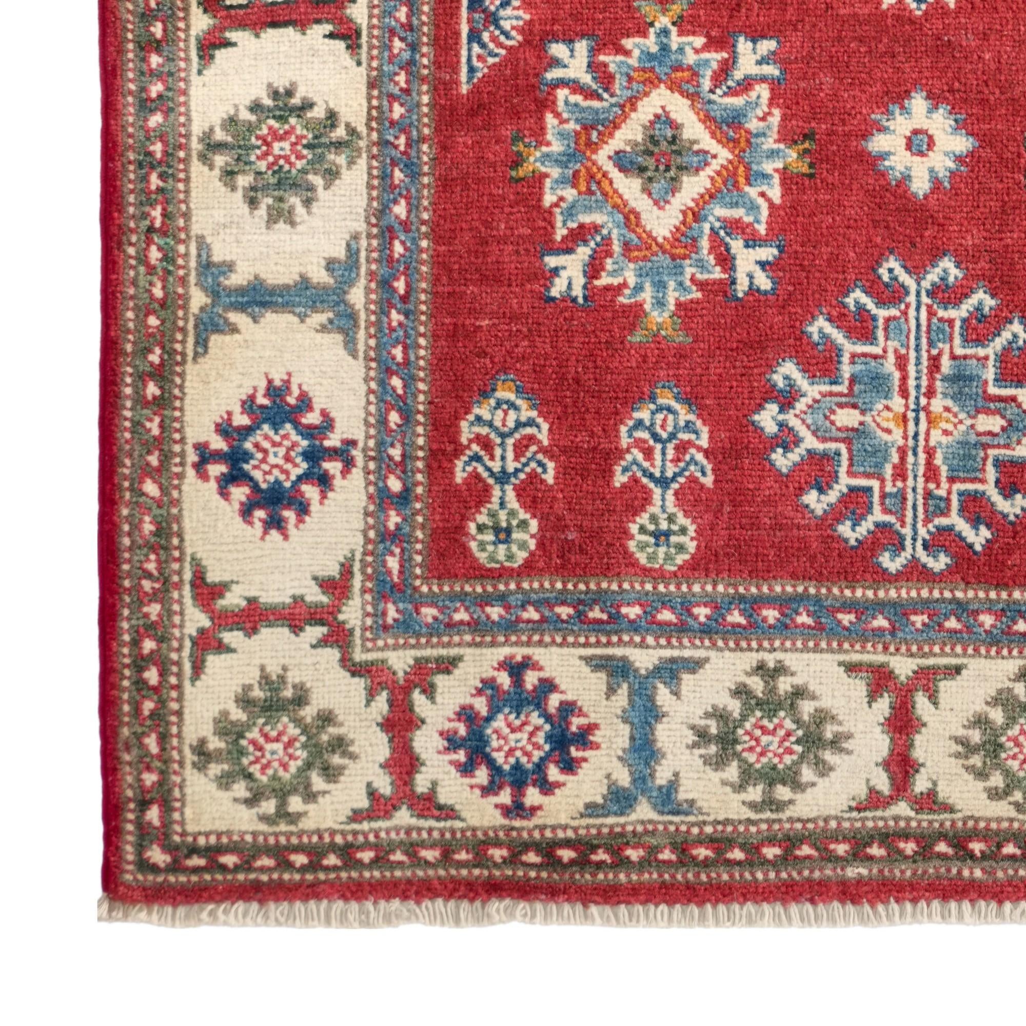 3' 5 x 4' 10 Hand Knotted Kazak Rug