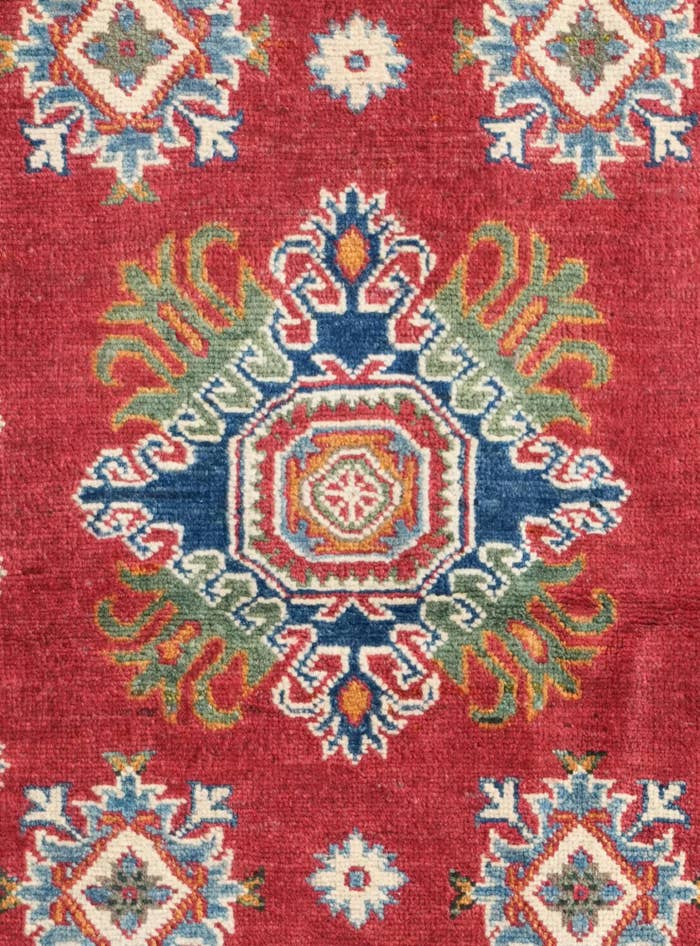Detail image of 3' 5 x 4' 10 Hand Knotted Kazak Rug