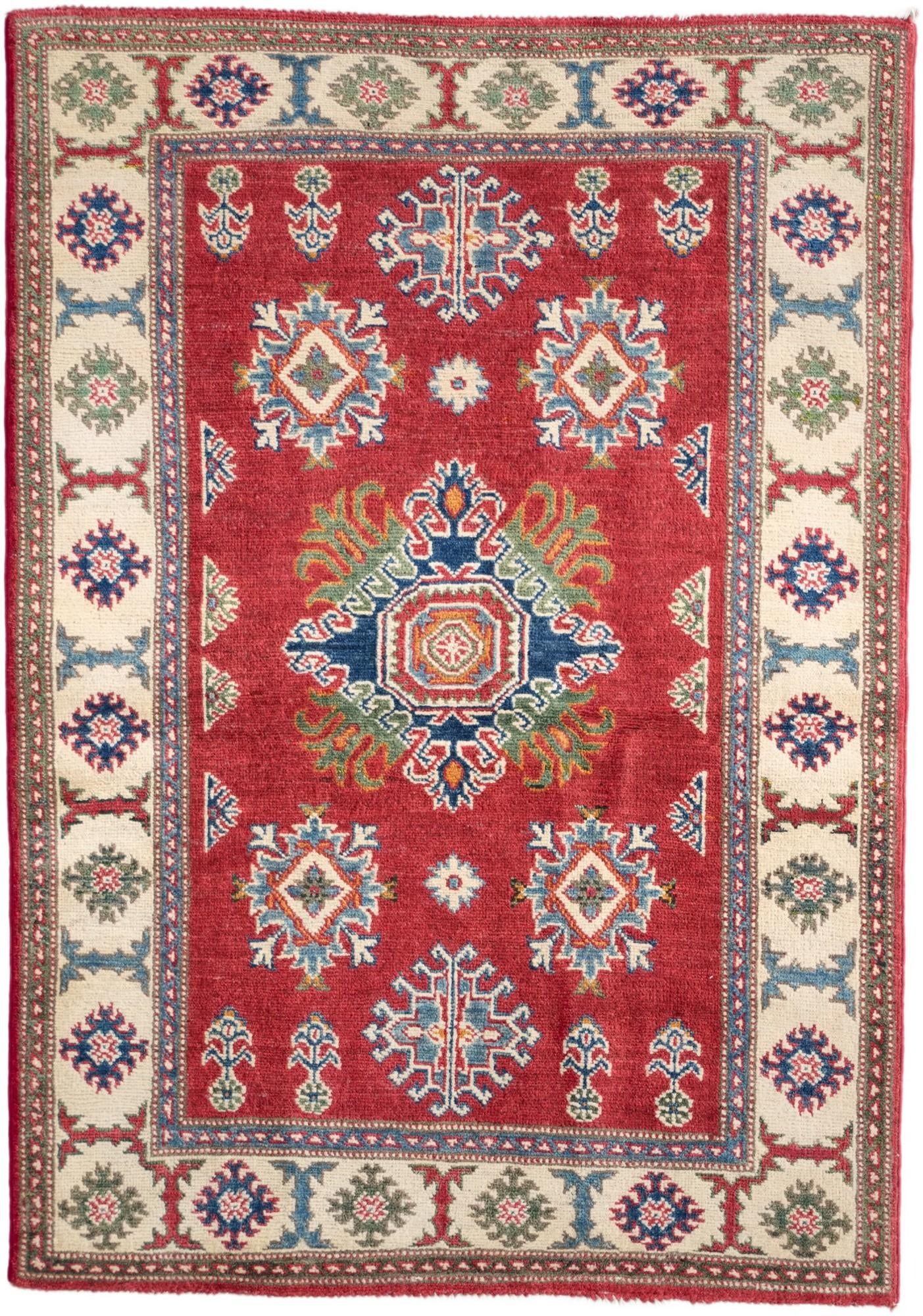 3' 5 x 4' 10 Hand Knotted Kazak Rug