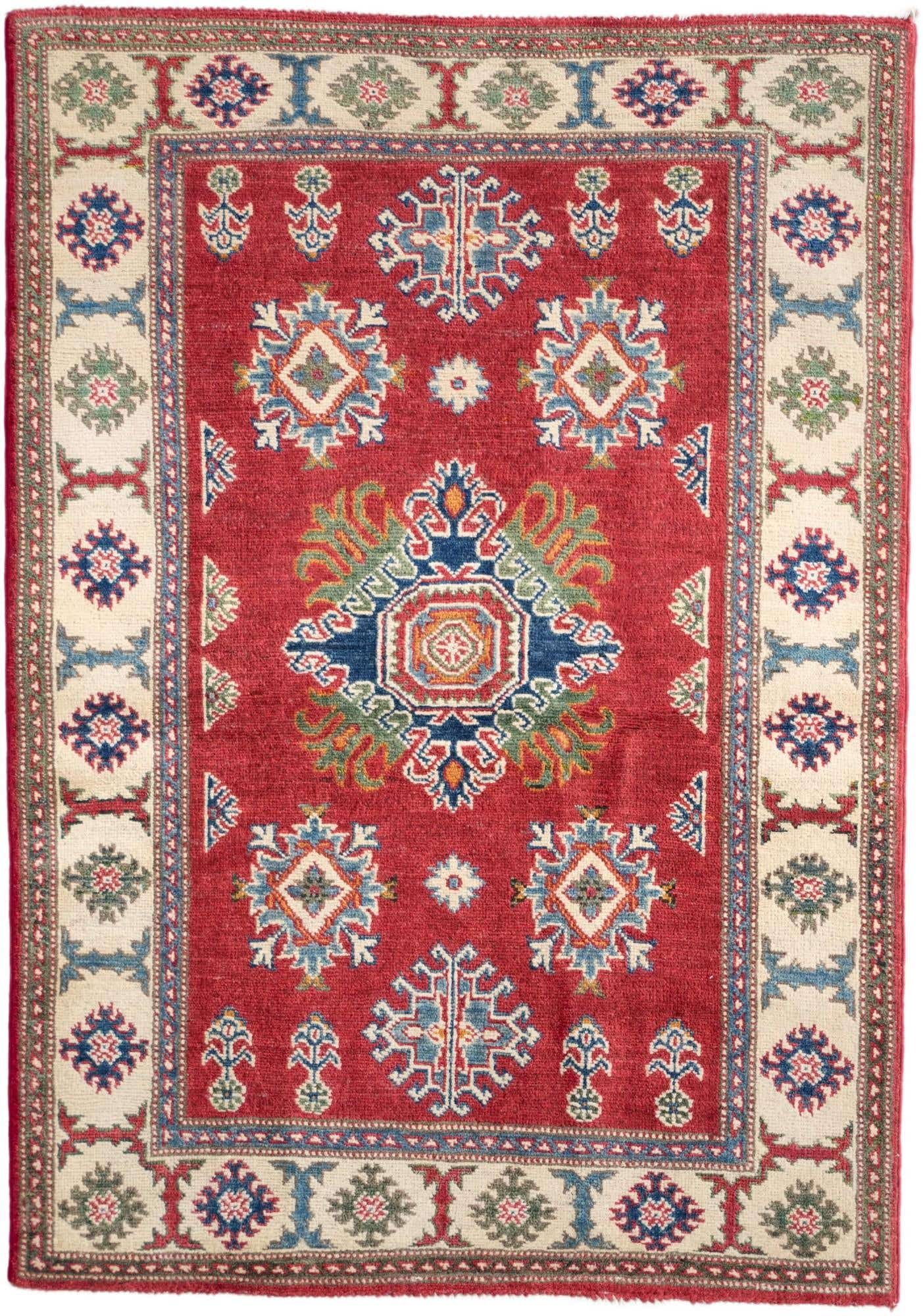 3' 5 x 4' 10 Hand Knotted Kazak Rug