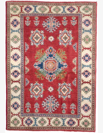 3' 5 x 4' 10 Hand Knotted Kazak Rug