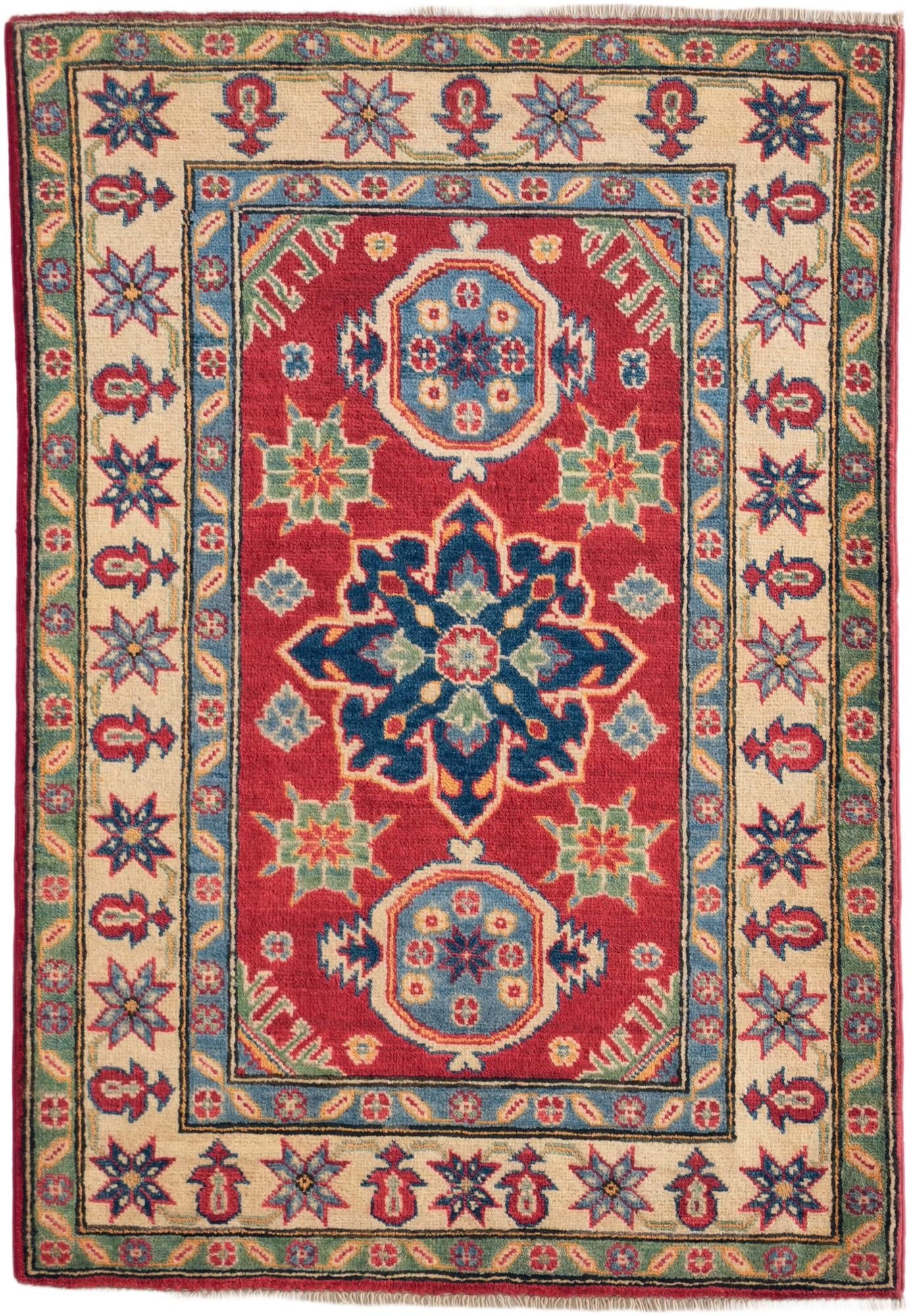 2' 11 x 4' 3 Hand Knotted Kazak Rug