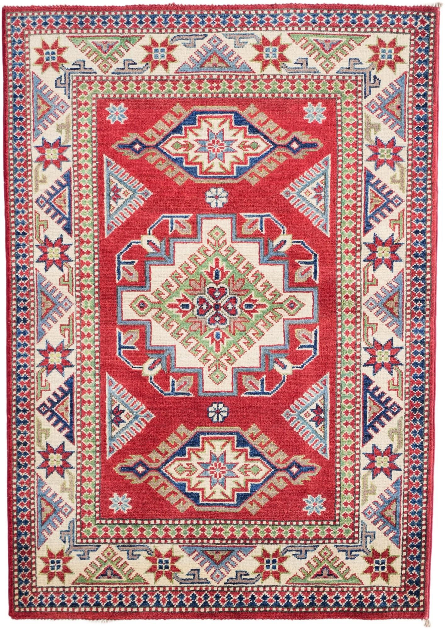 3' 6 x 4' 11 Hand Knotted Kazak Rug